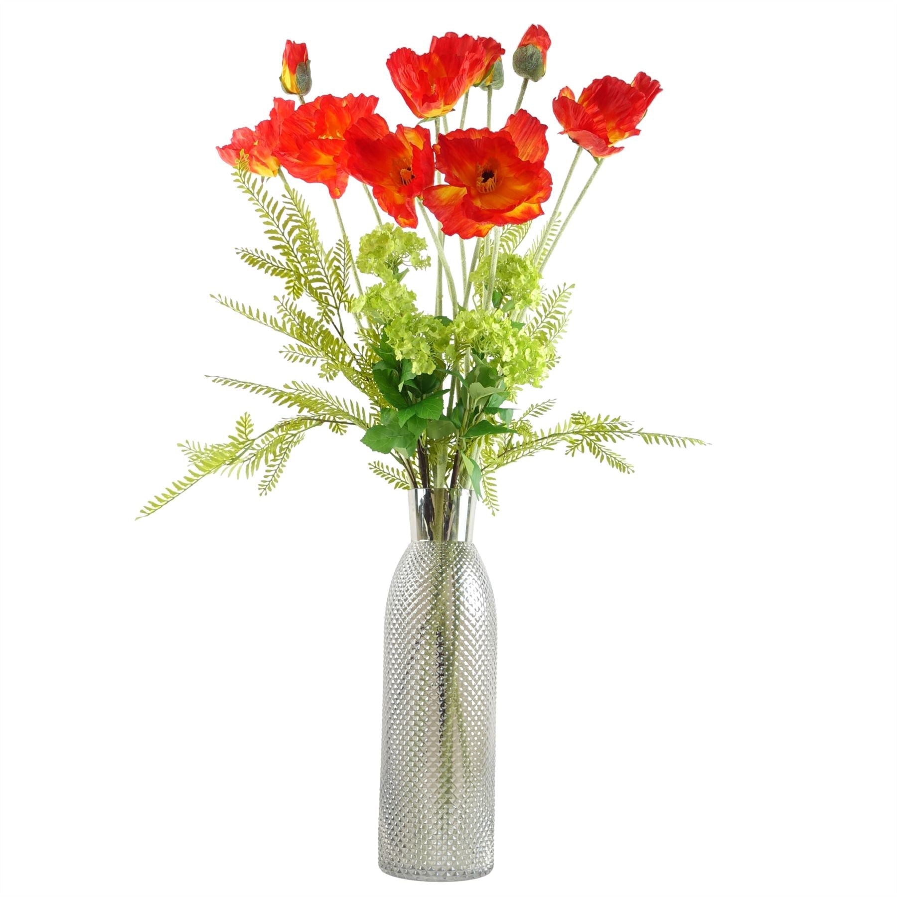Pack of 6 x Artificial Flowers Poppy Stem - 2 Flowers 100cm-3