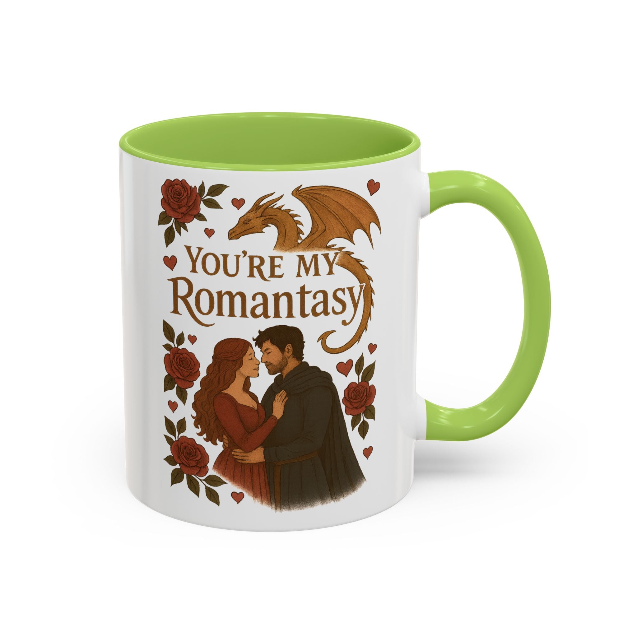 You're My Romantasy Mug — Fantasy Romance Coffee Cup with Dragon & Couple (11oz)