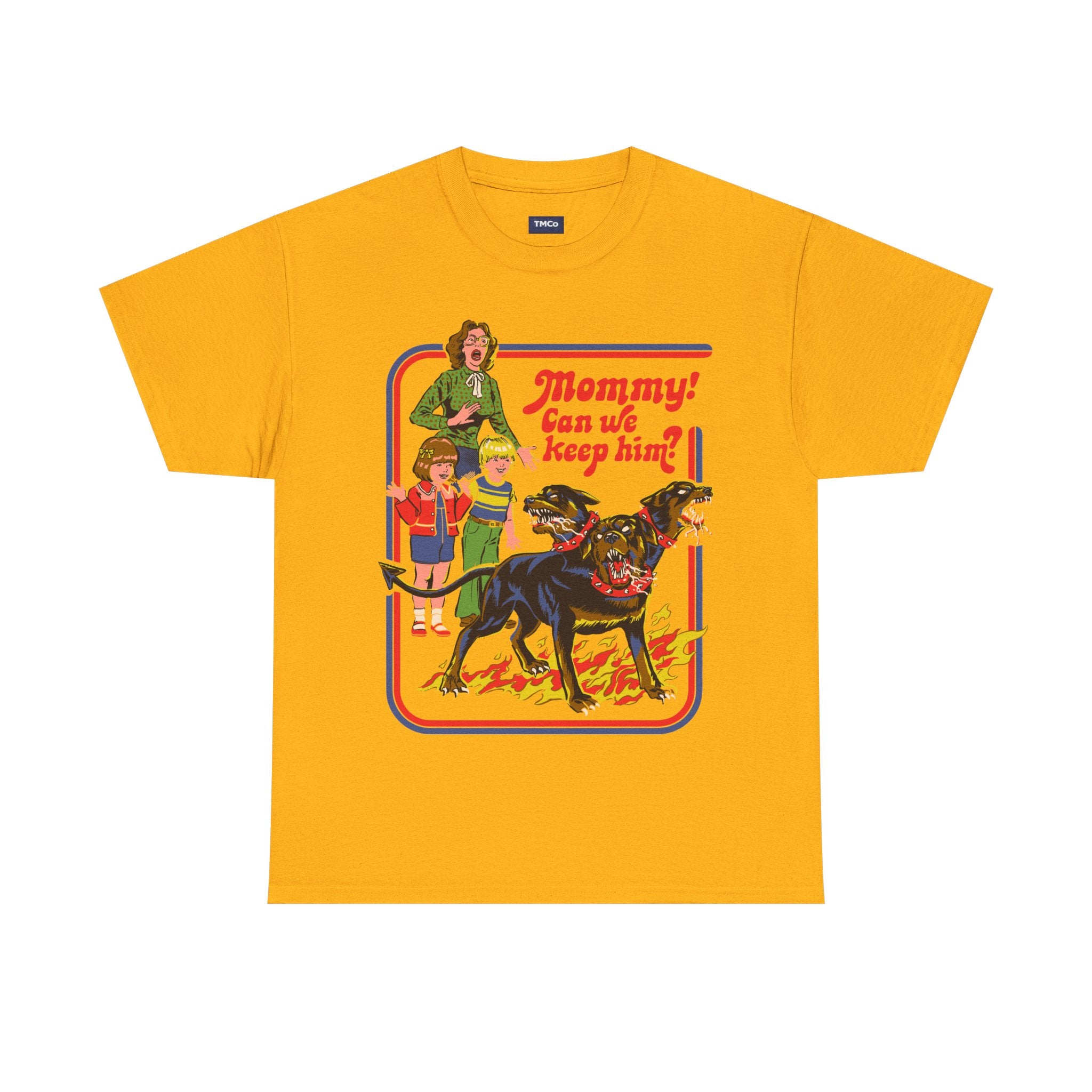 Vintage 'Mommy! Can We Keep Him?' Kids & Dog Graphic Tee