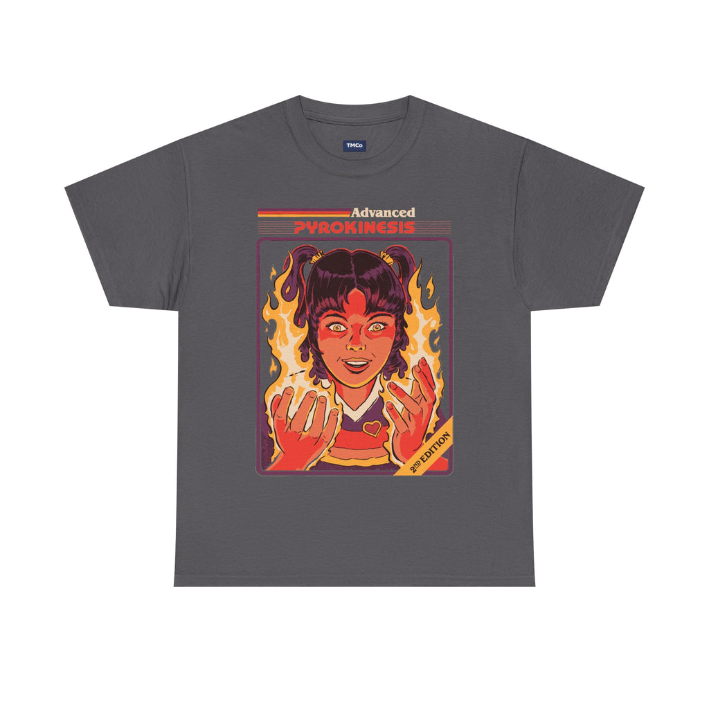 Psychokinesis Girl T-Shirt — Retro Anime Flame Illustration Tee
