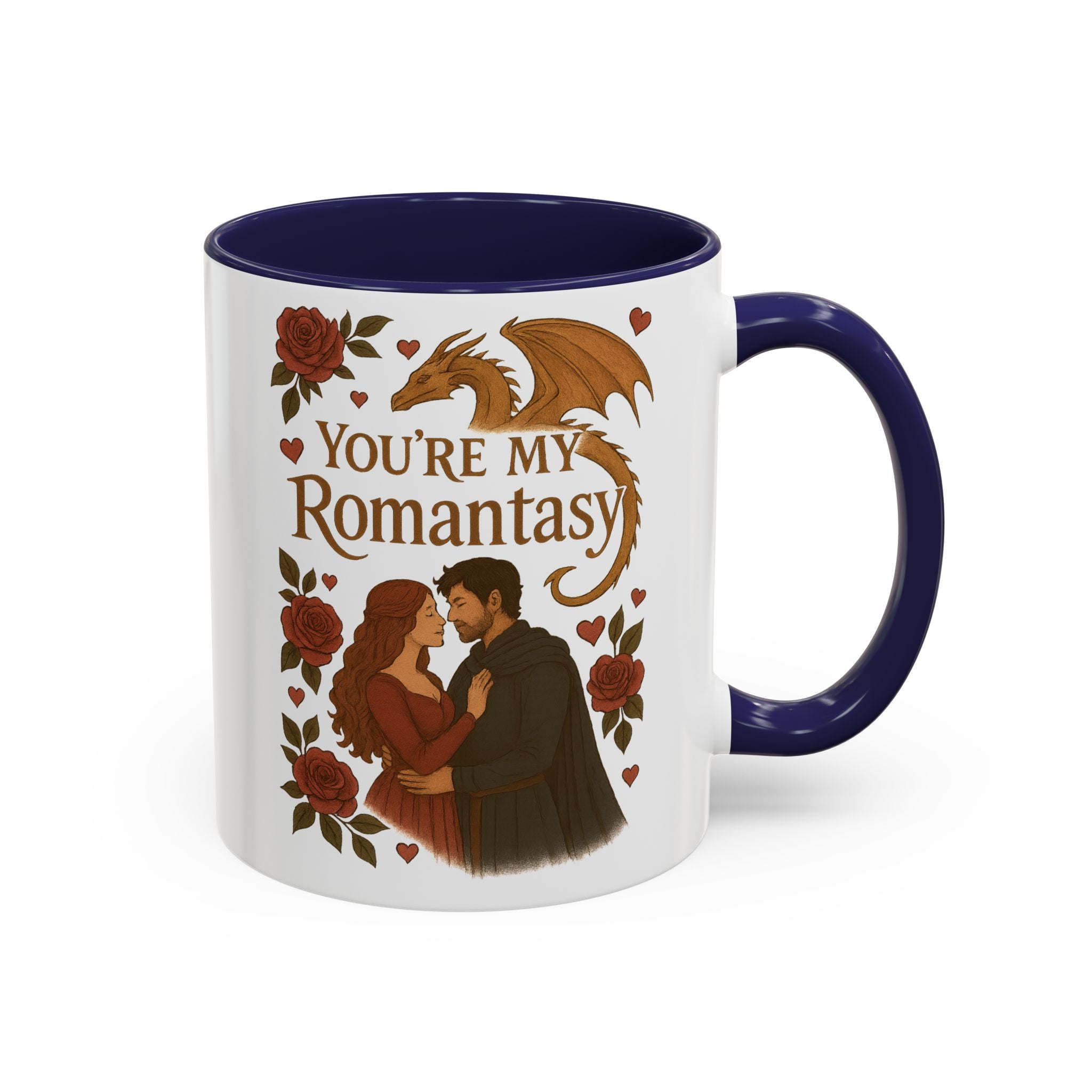 You're My Romantasy Mug — Fantasy Romance Coffee Cup with Dragon & Couple (11oz)