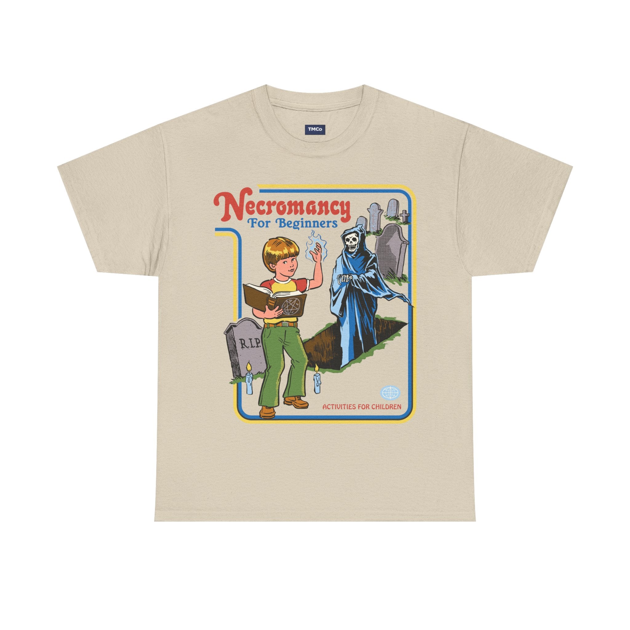 Necromancy for Beginners T-Shirt — Vintage Horror Kids Book Parody Tee