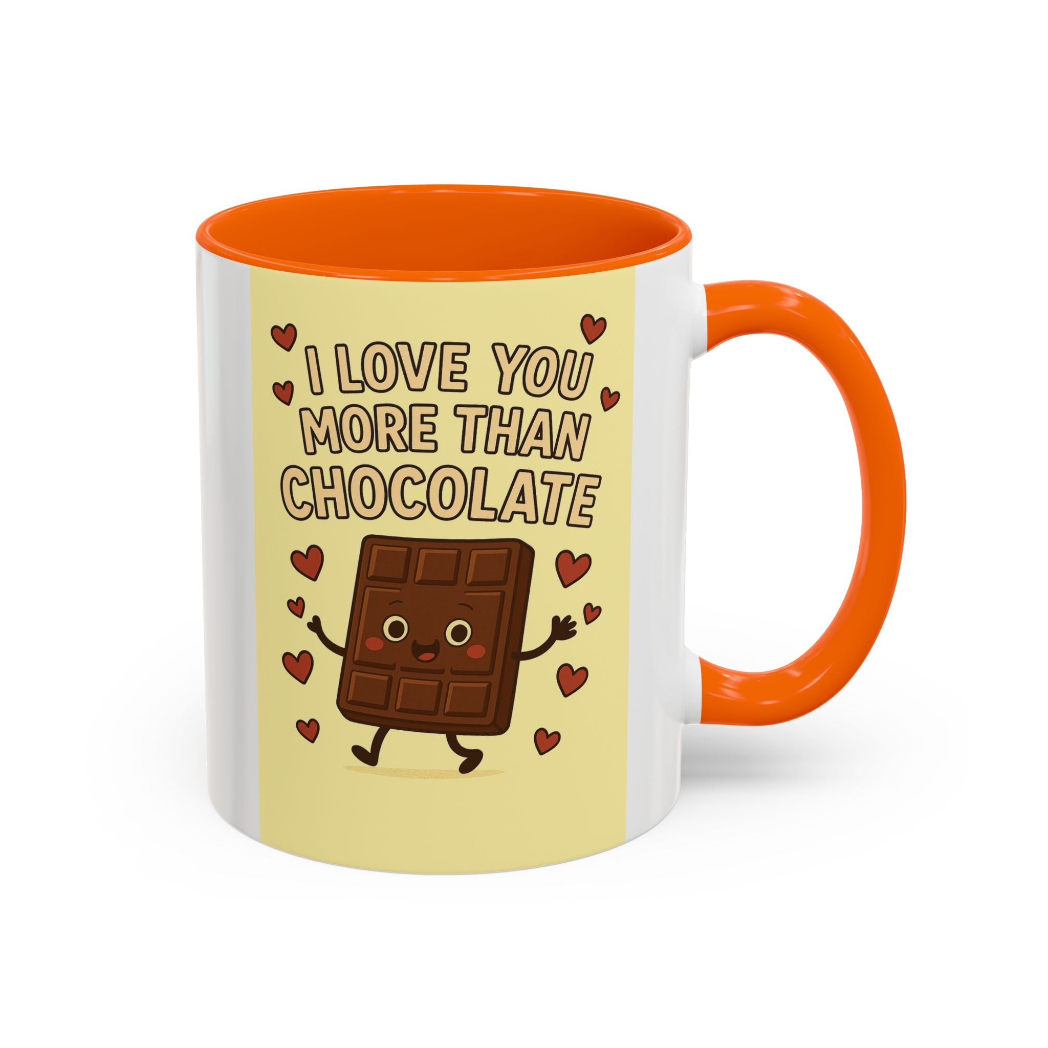 I Love You More Than Chocolate Accent Coffee Mug — Cute Valentine’s Day Gift