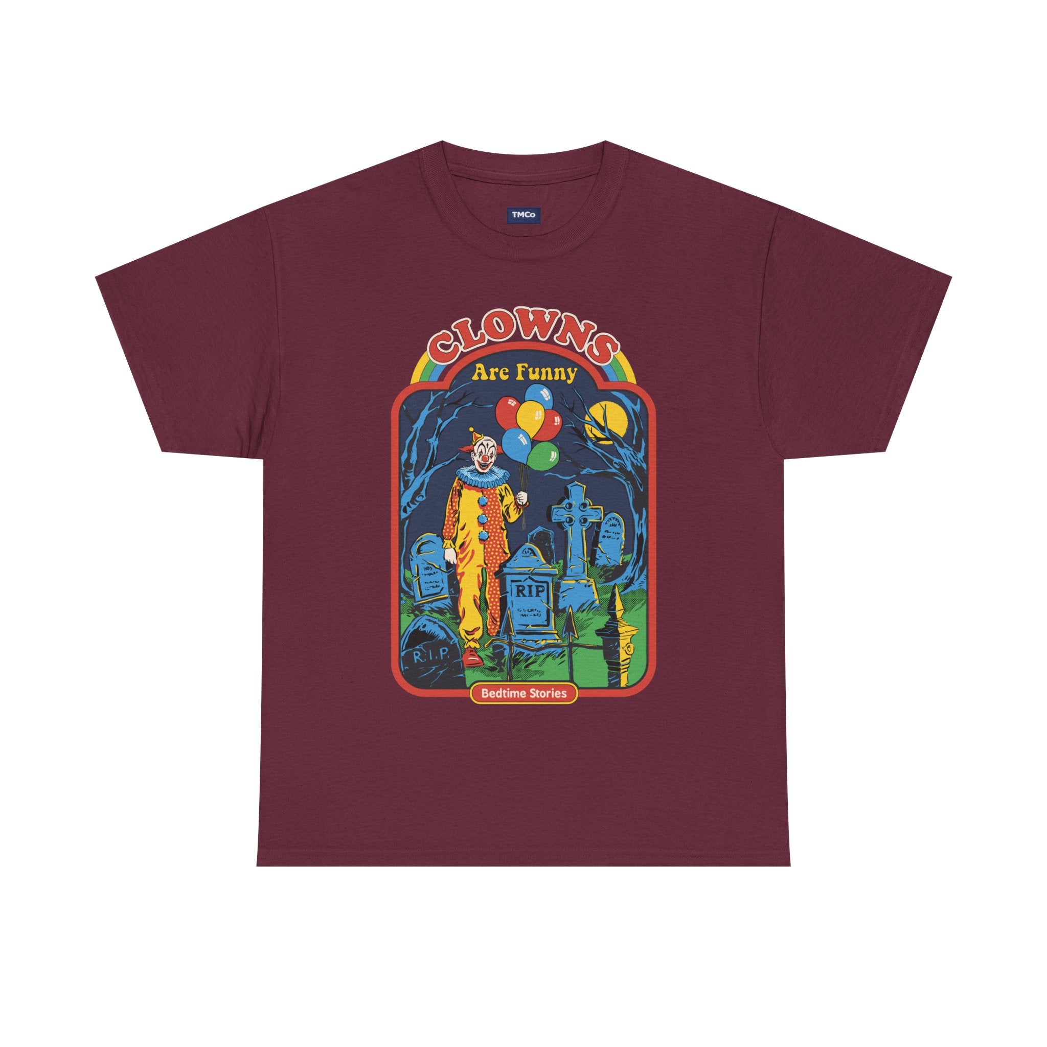 Horror Clown Tee — 'Clowns Are Funny' Vintage Graveyard Graphic T-Shirt