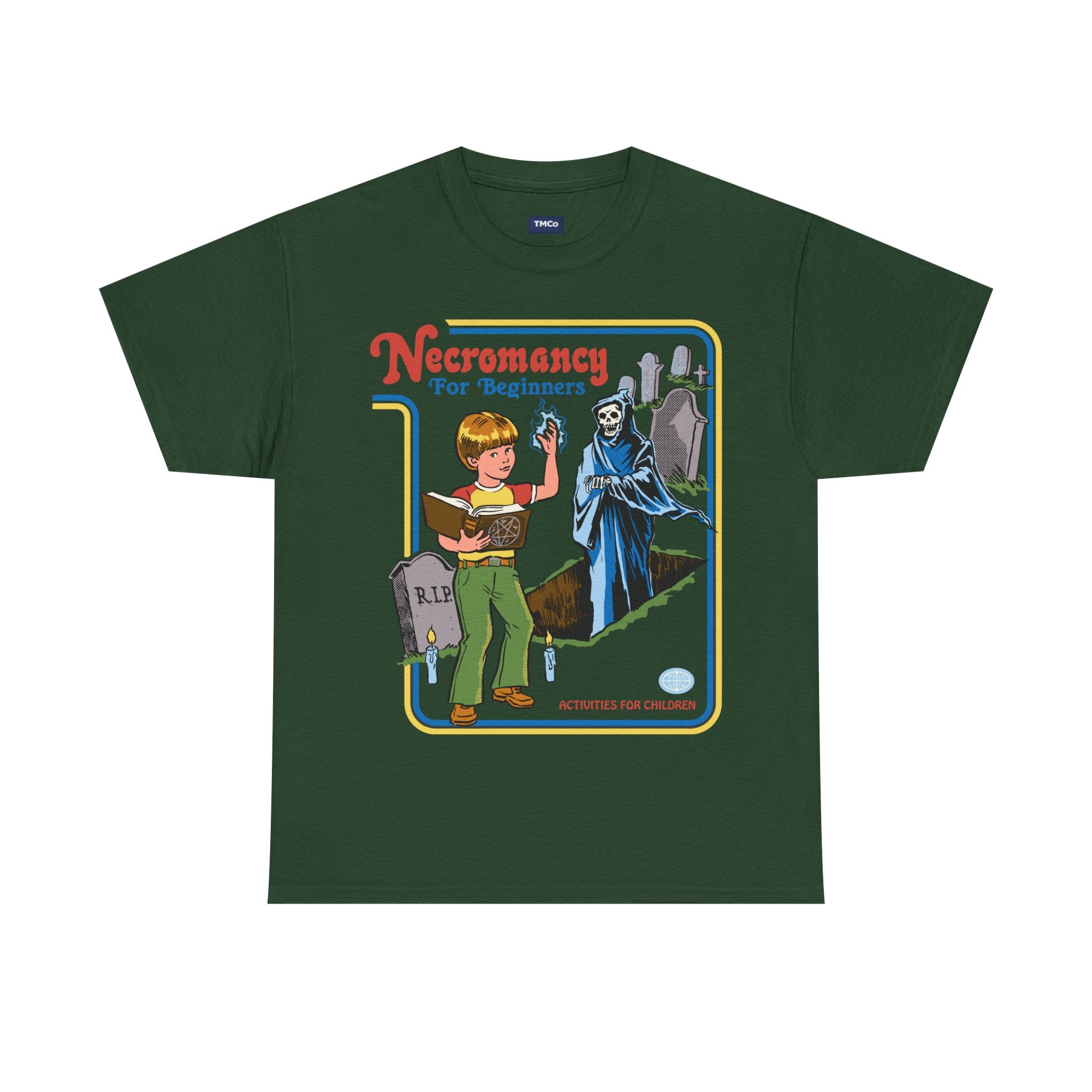 Necromancy for Beginners T-Shirt — Vintage Horror Kids Book Parody Tee