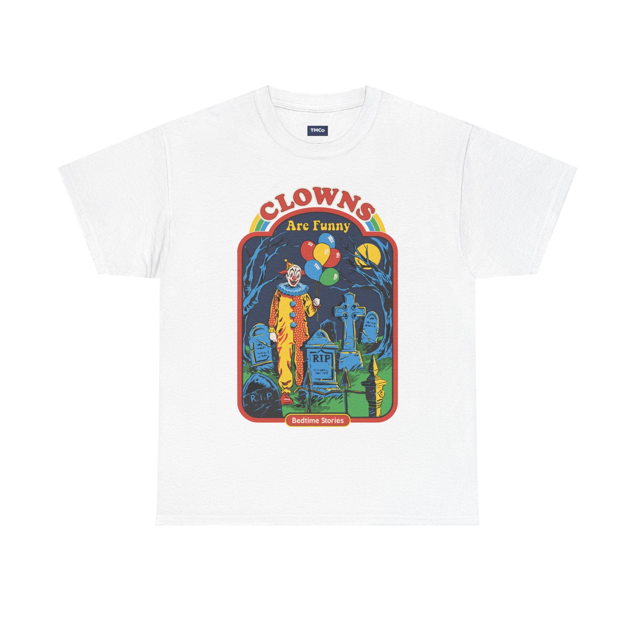 Horror Clown Tee — 'Clowns Are Funny' Vintage Graveyard Graphic T-Shirt