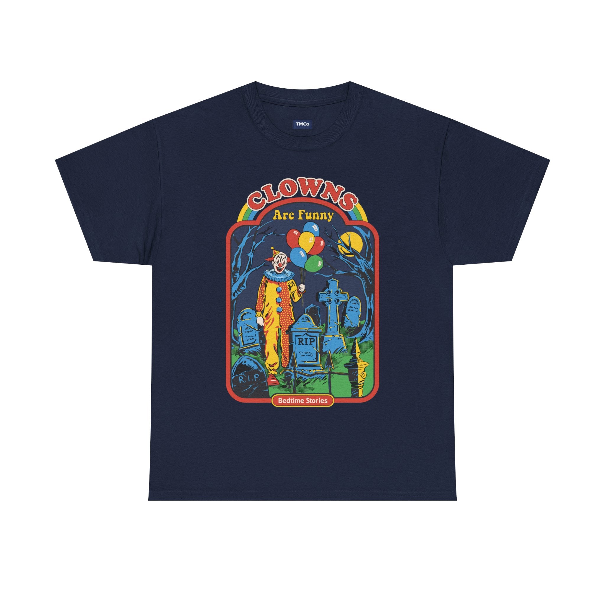 Horror Clown Tee — 'Clowns Are Funny' Vintage Graveyard Graphic T-Shirt