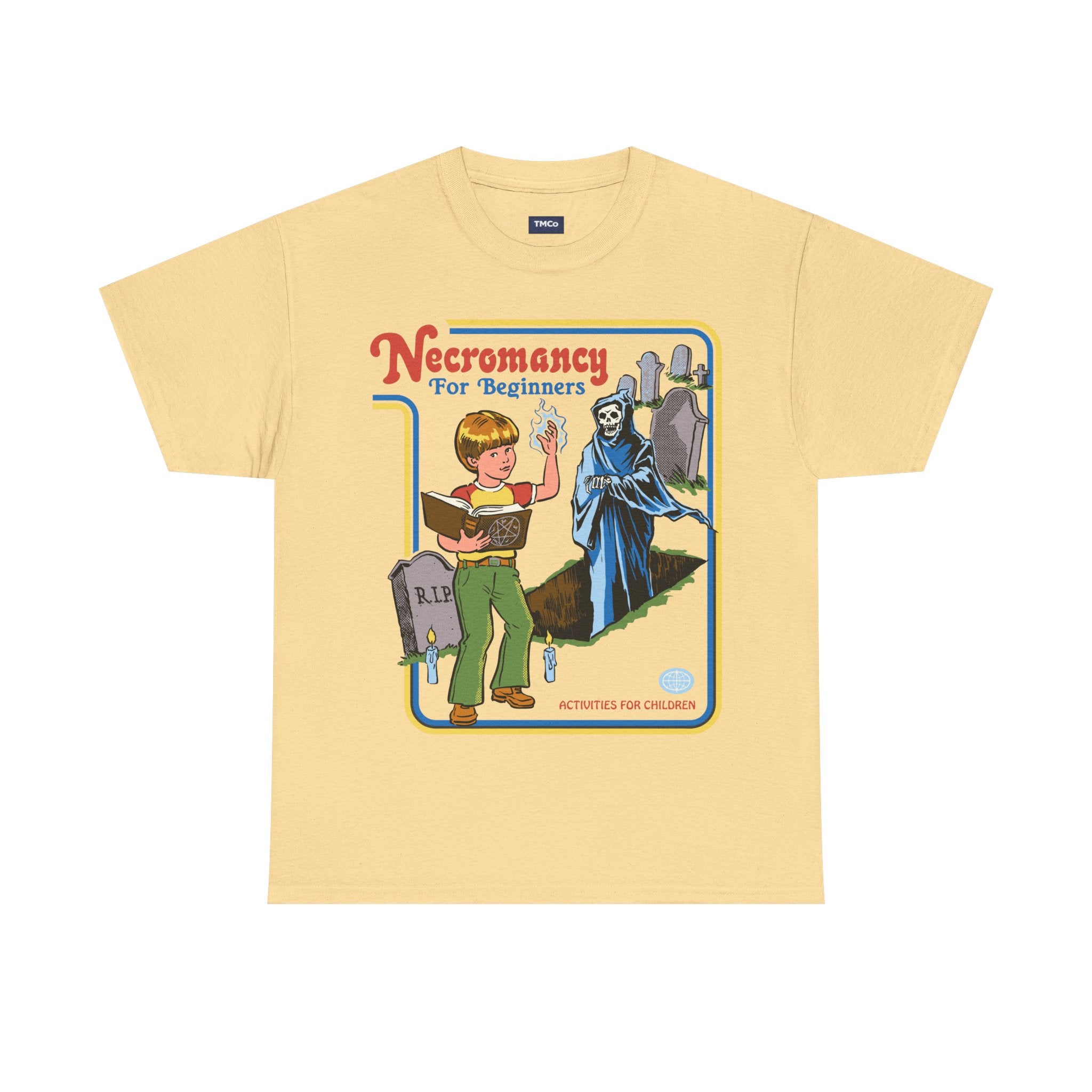 Necromancy for Beginners T-Shirt — Vintage Horror Kids Book Parody Tee