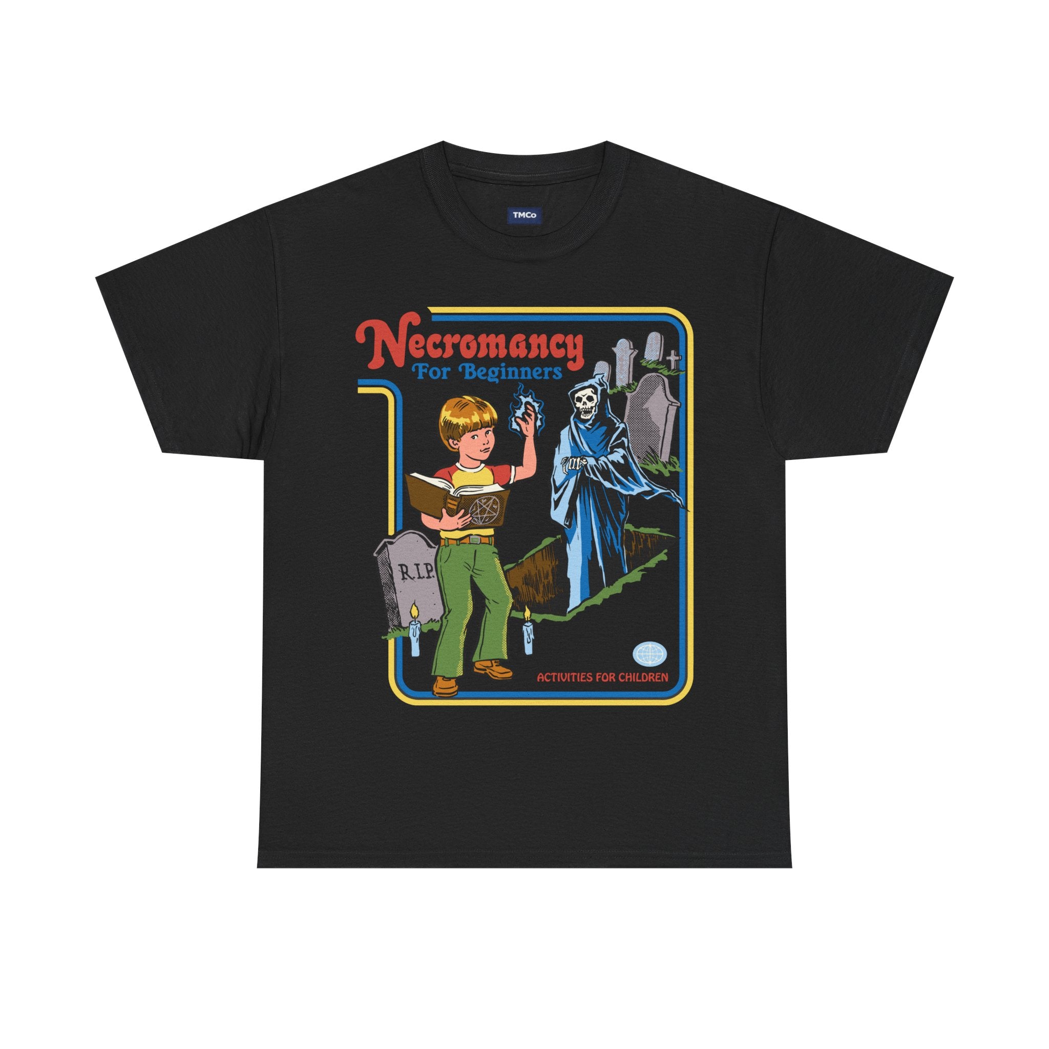 Necromancy for Beginners T-Shirt — Vintage Horror Kids Book Parody Tee