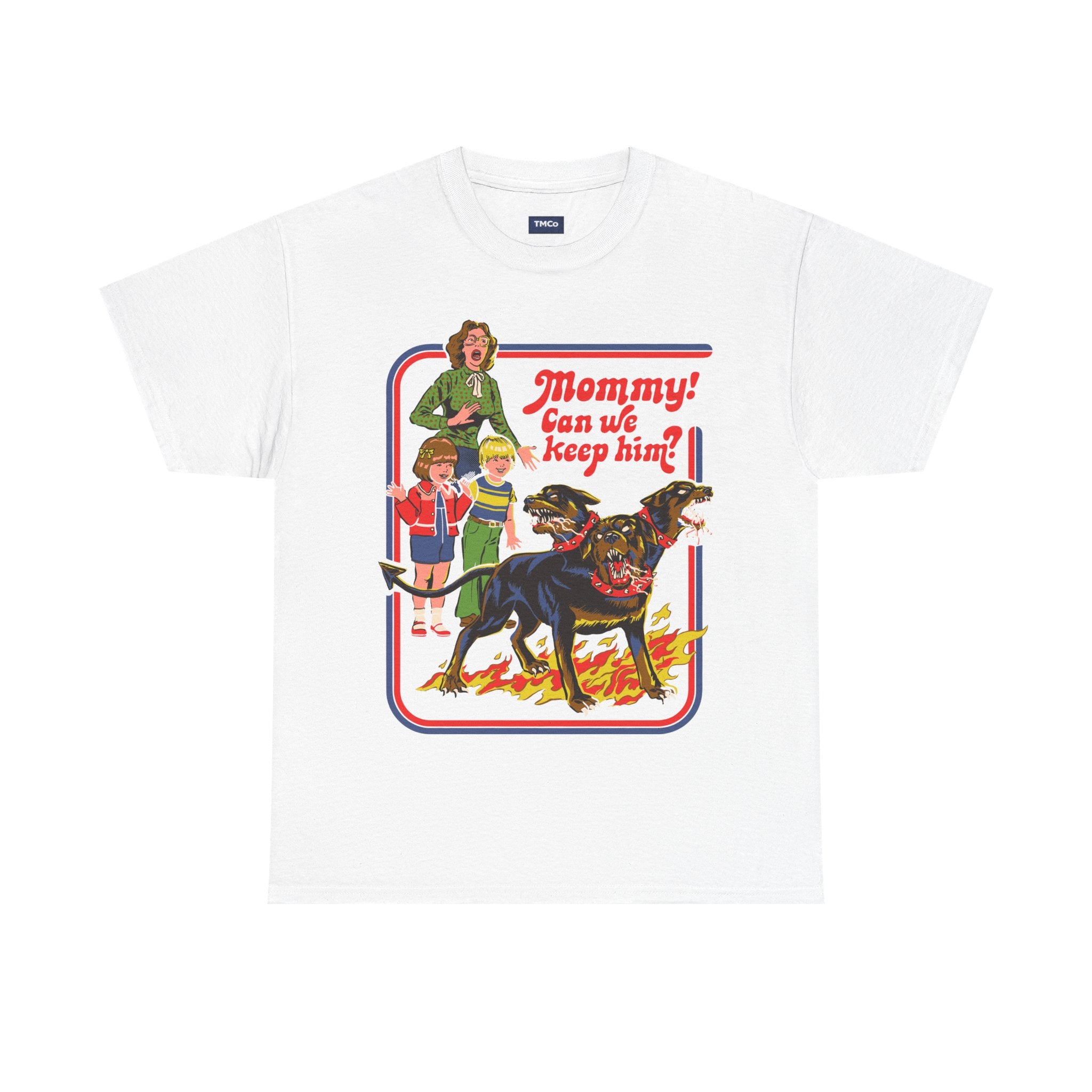 Vintage 'Mommy! Can We Keep Him?' Kids & Dog Graphic Tee