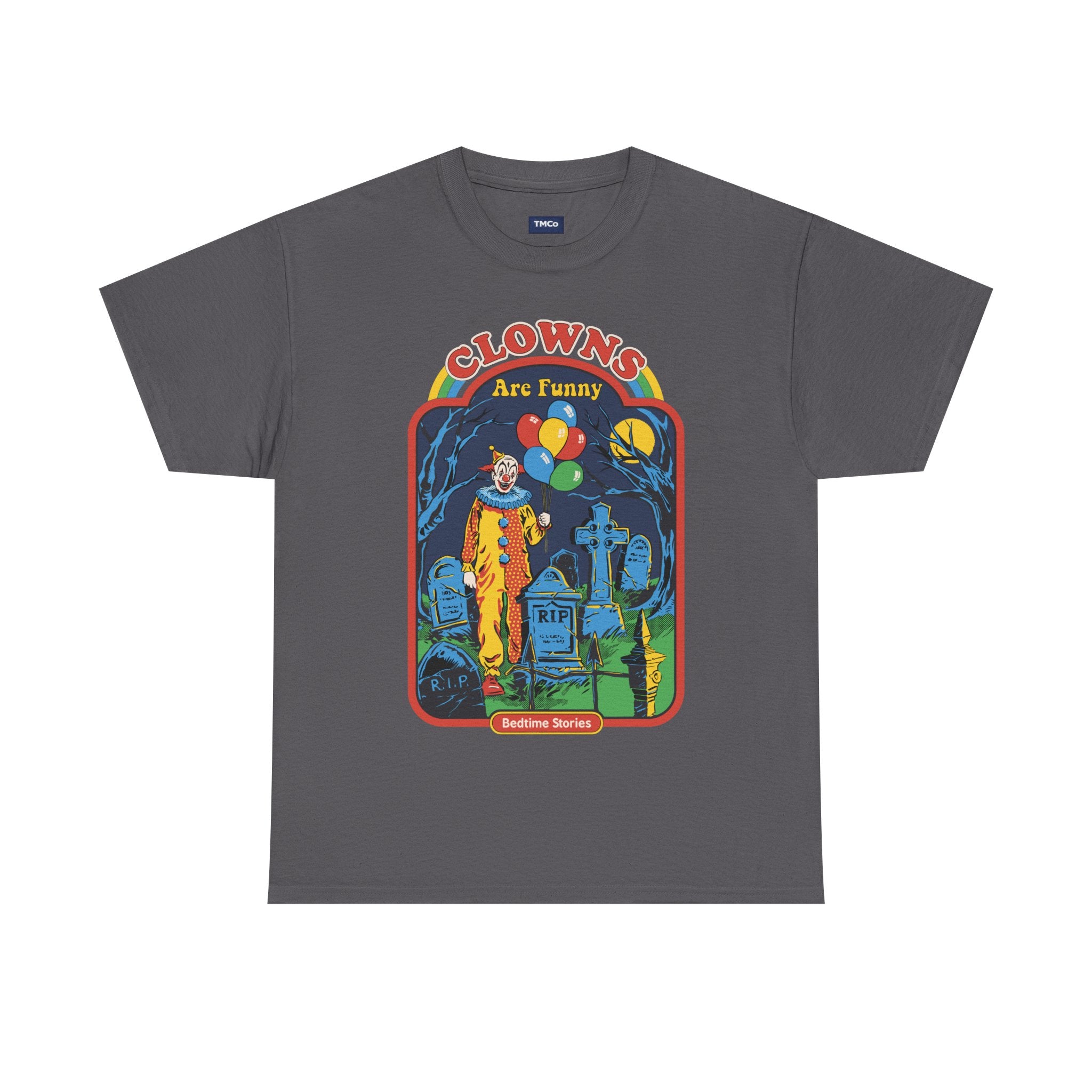 Horror Clown Tee — 'Clowns Are Funny' Vintage Graveyard Graphic T-Shirt
