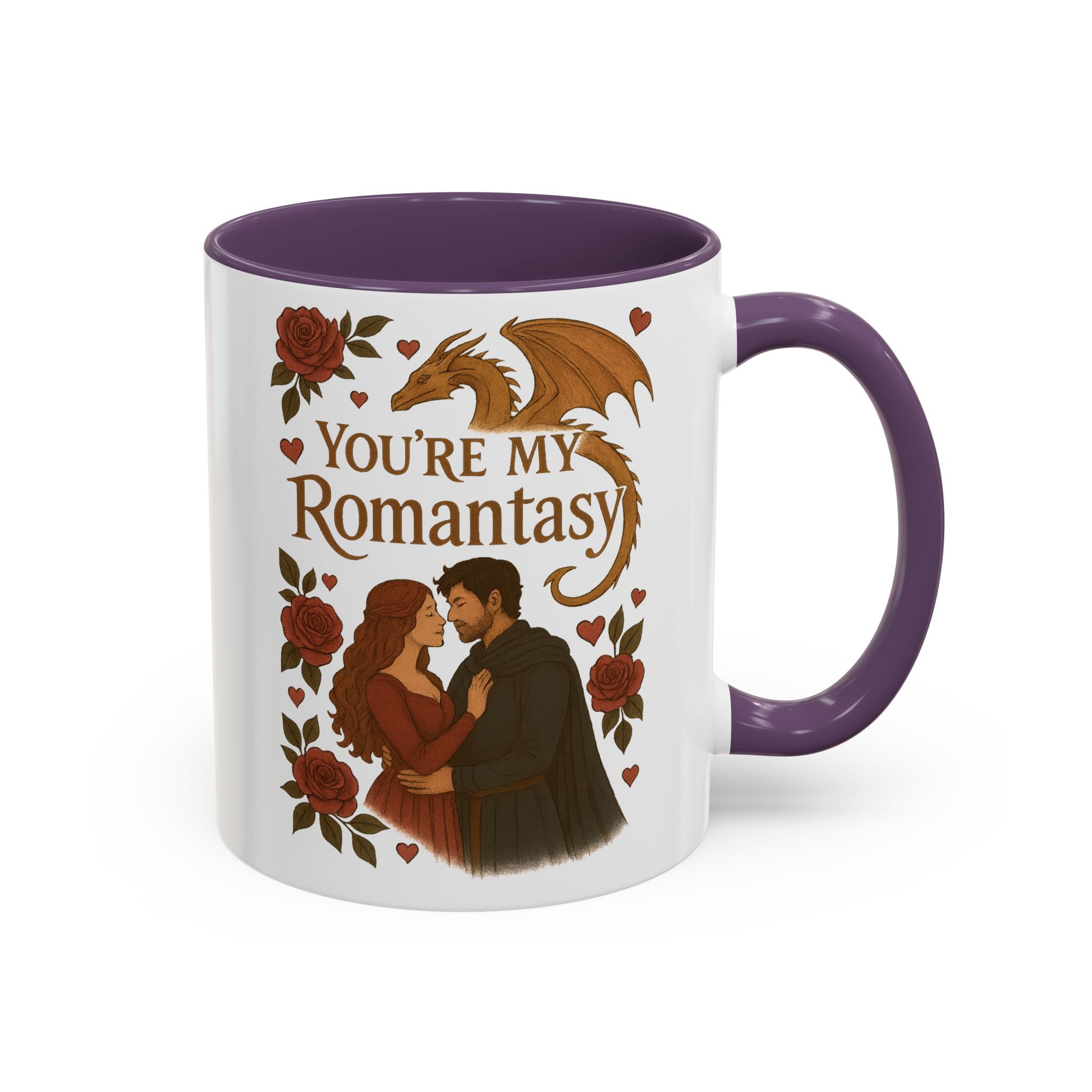 You're My Romantasy Mug — Fantasy Romance Coffee Cup with Dragon & Couple (11oz)