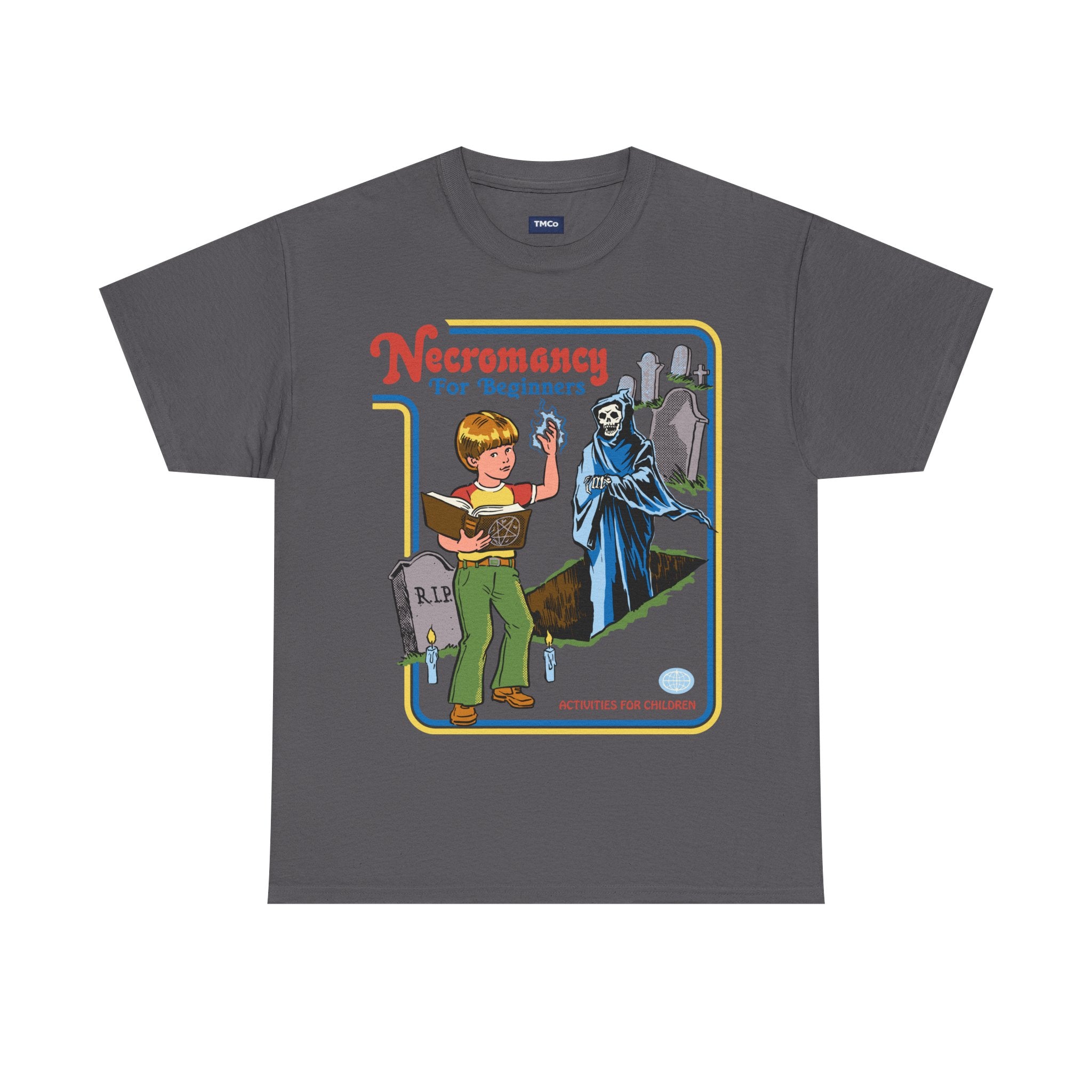 Necromancy for Beginners T-Shirt — Vintage Horror Kids Book Parody Tee