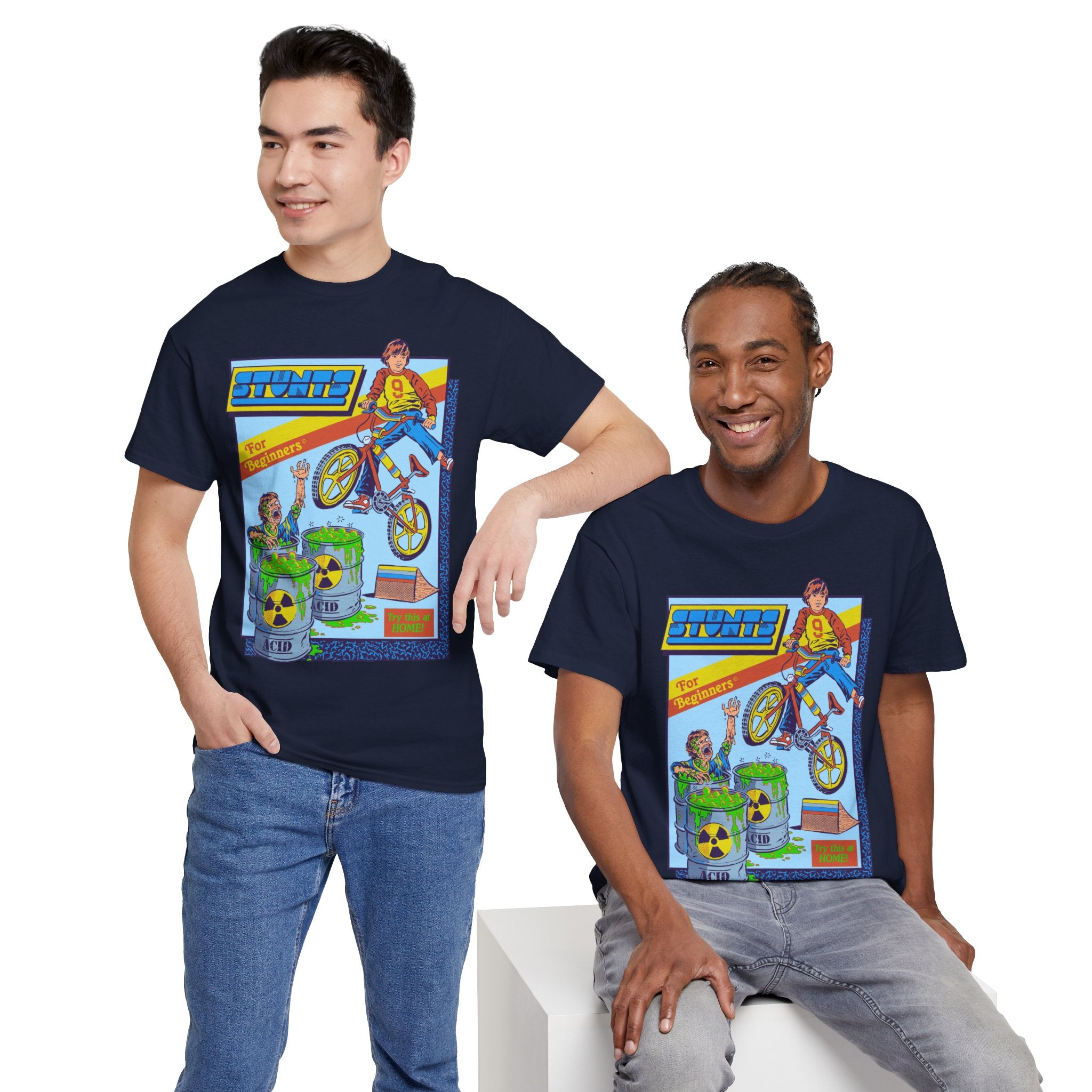 BMX Radioactive Stunt T-Shirt — Retro Bike Graphic Tee