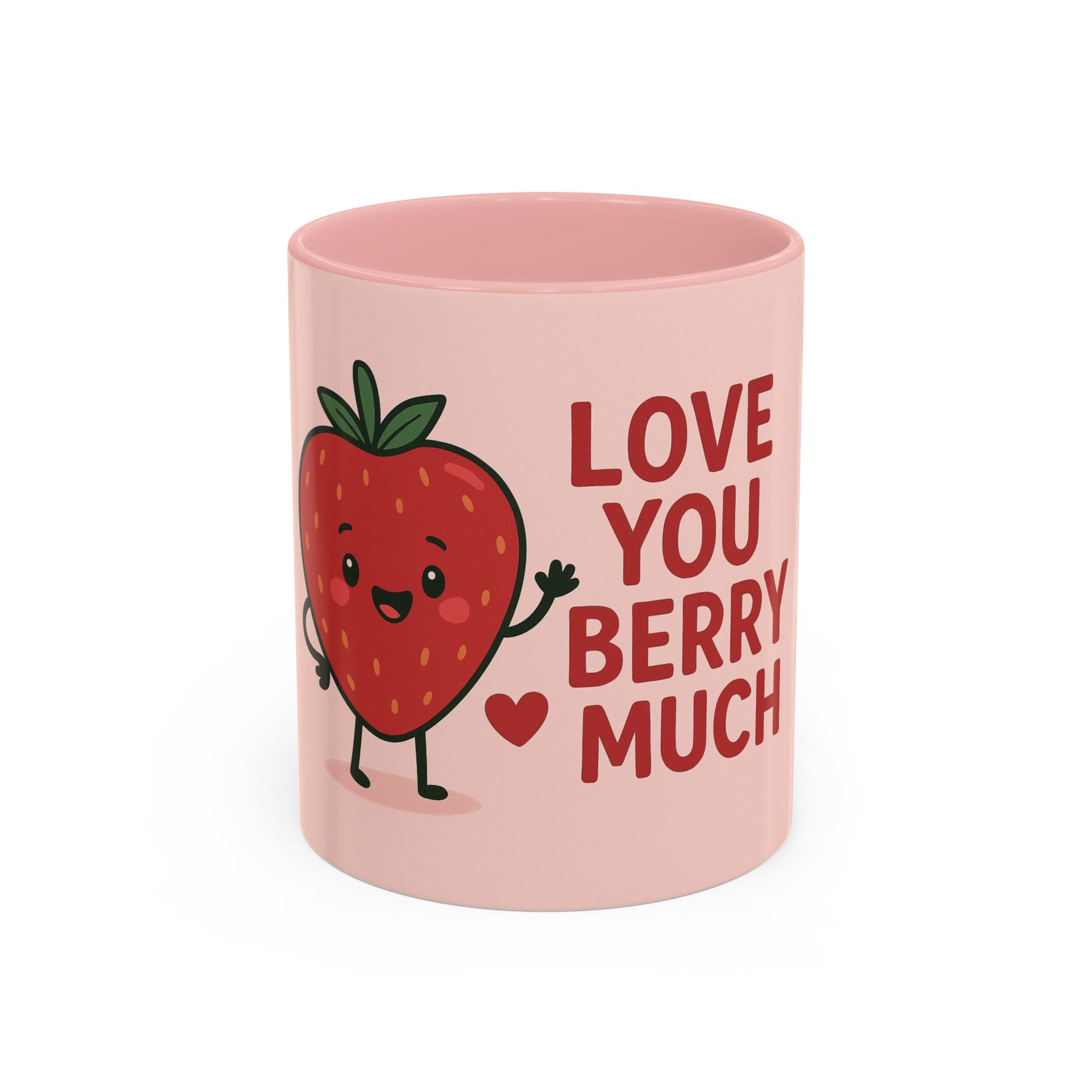 Love You Berry Much Coffee Mug — Cute Strawberry Pun Accent Mug