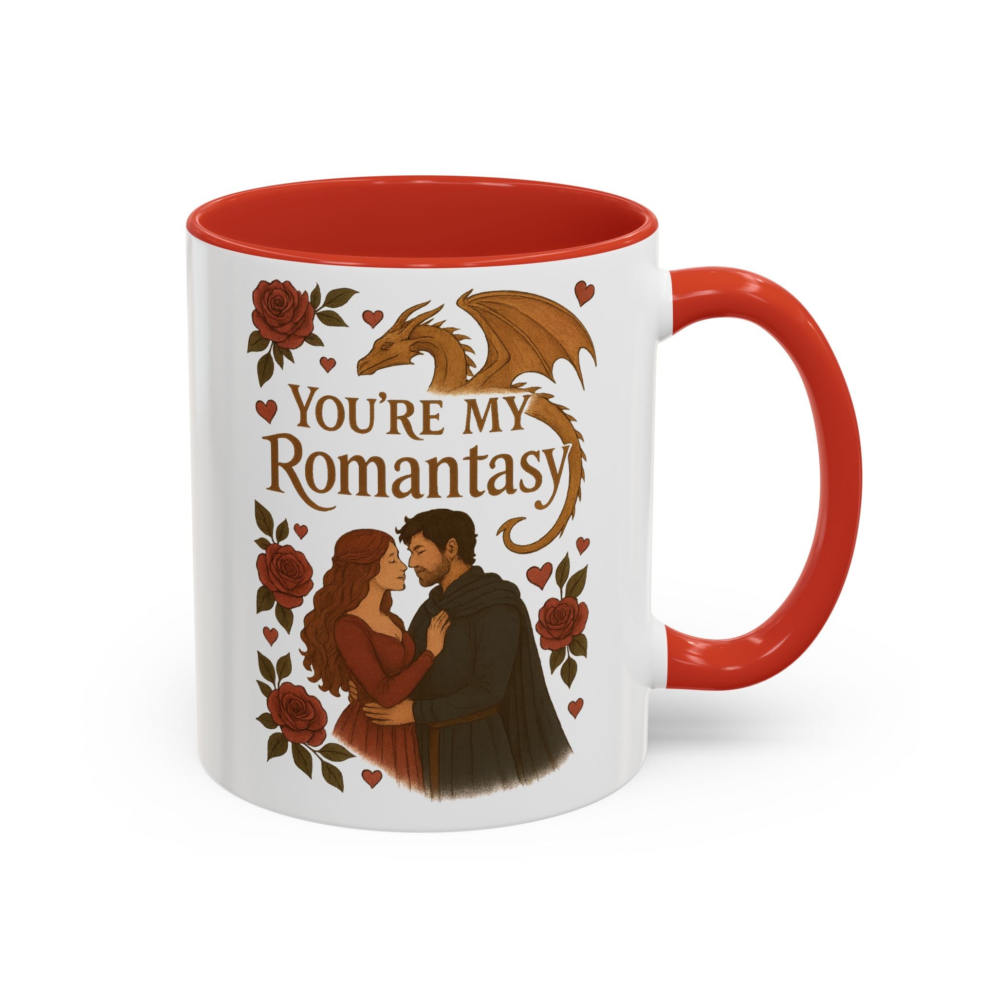 You're My Romantasy Mug — Fantasy Romance Coffee Cup with Dragon & Couple (11oz)