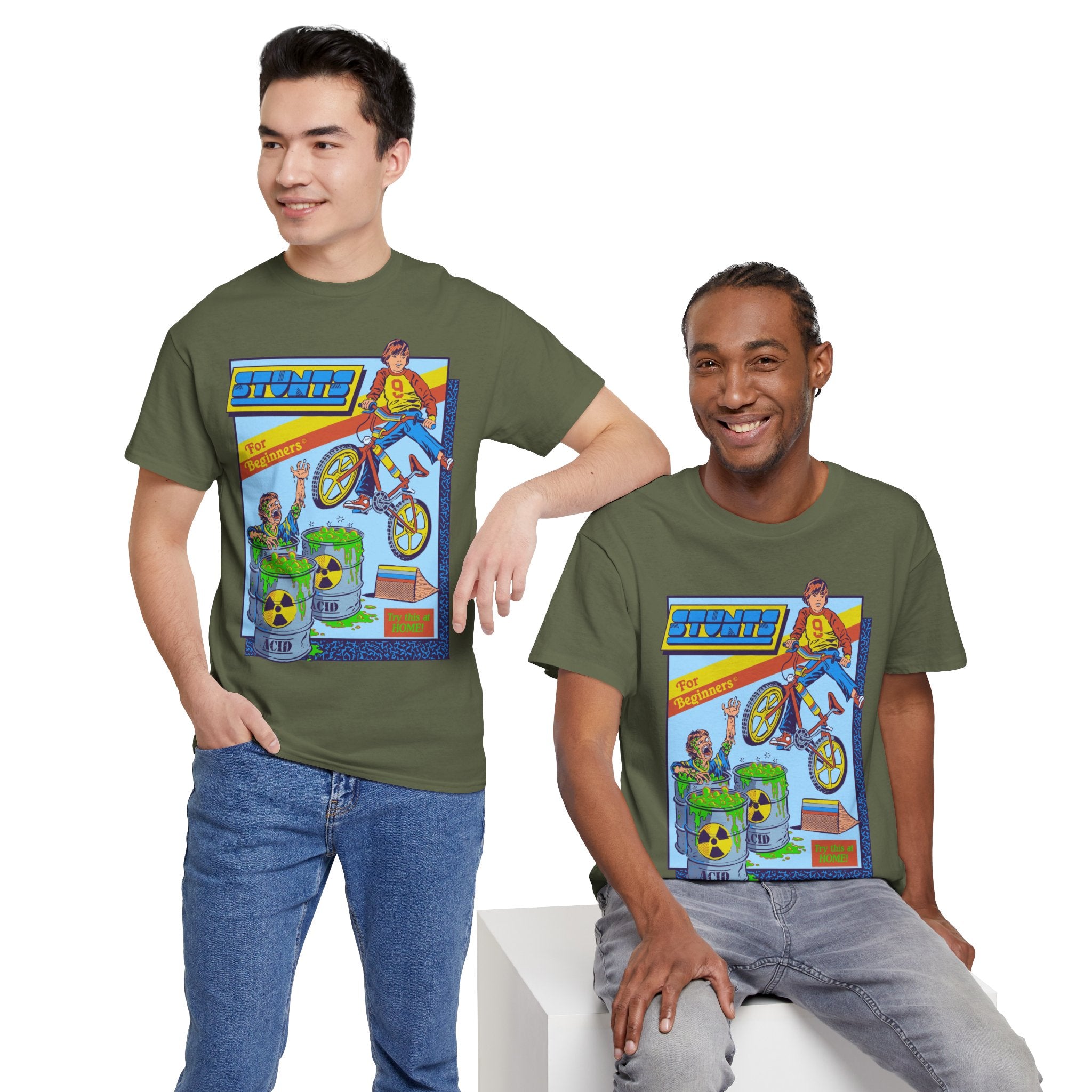 BMX Radioactive Stunt T-Shirt — Retro Bike Graphic Tee