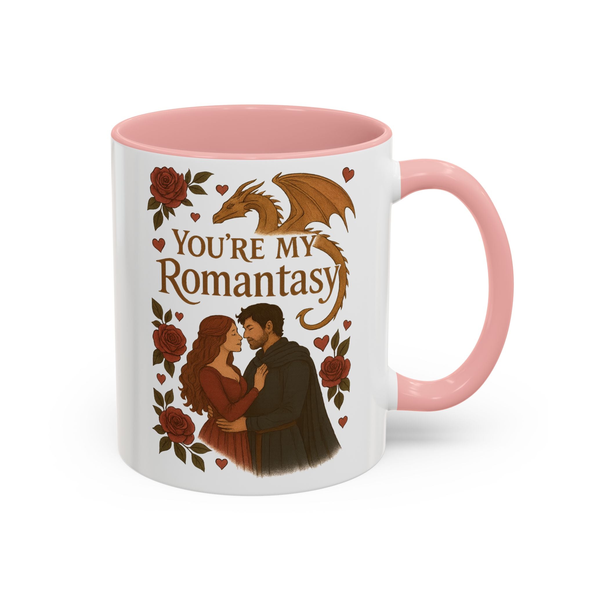 You're My Romantasy Mug — Fantasy Romance Coffee Cup with Dragon & Couple (11oz)