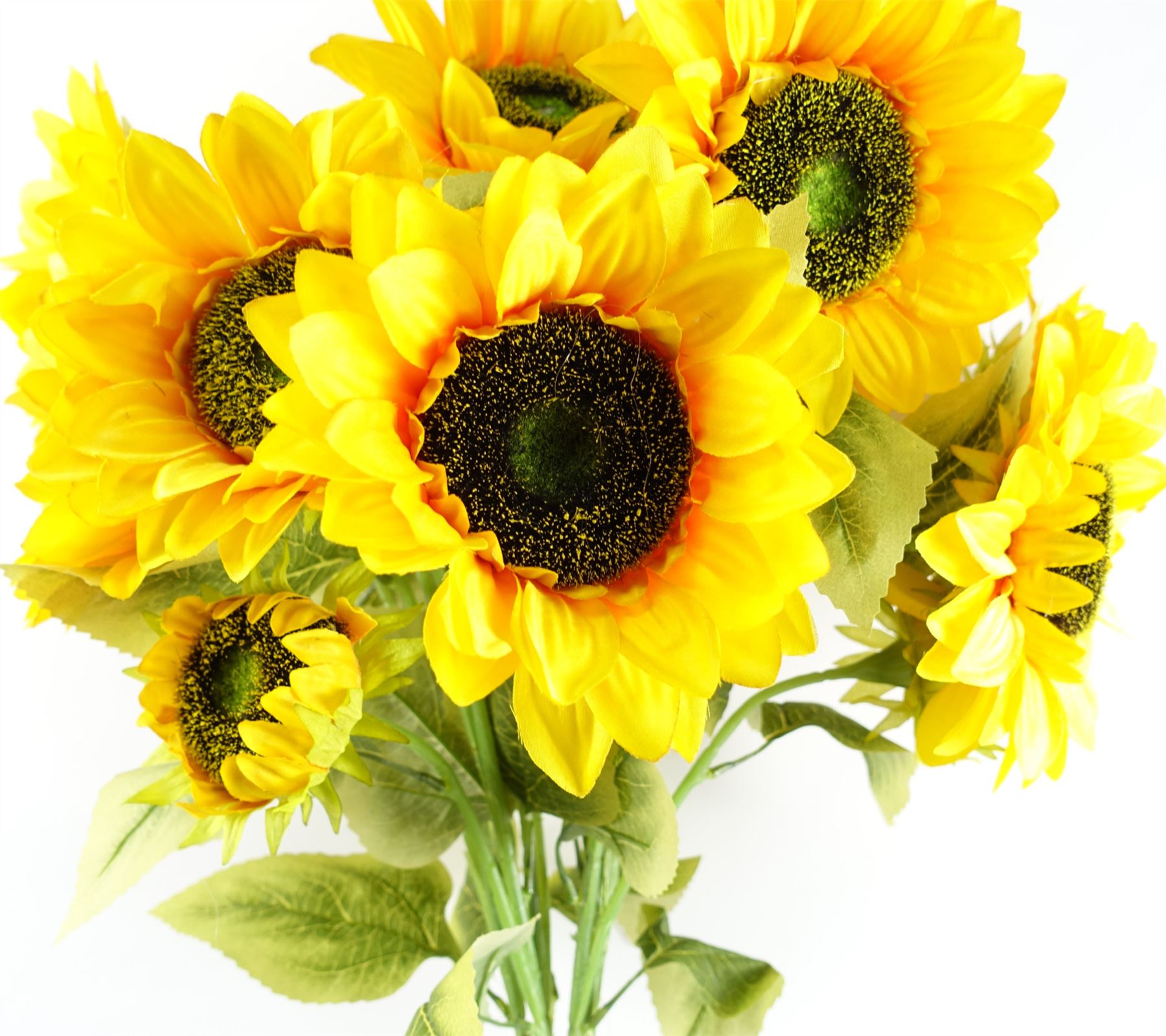 Pack of 6 x Artificial Flowers Yellow Sunflower - 3 heads 88cm-3