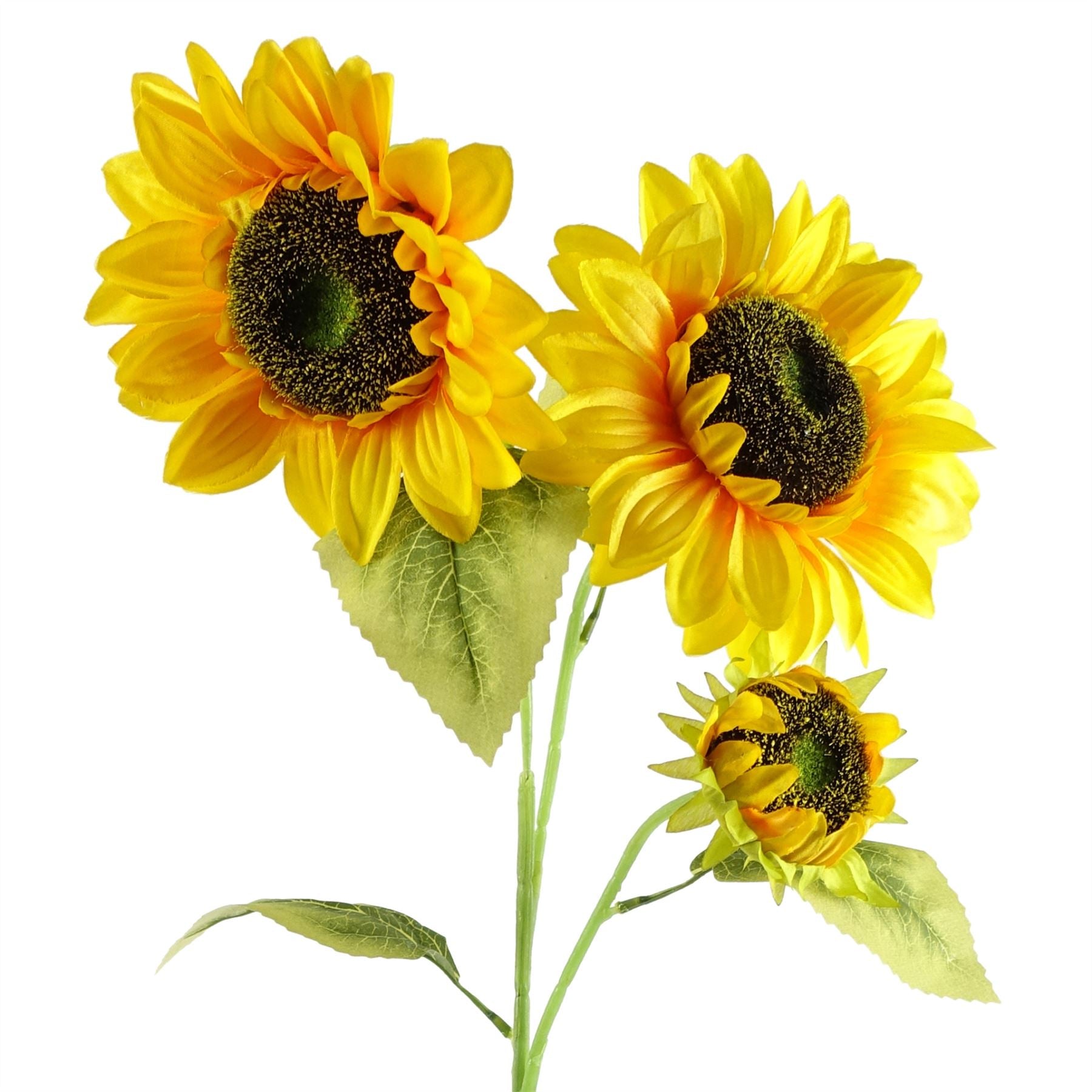 Pack of 6 x Artificial Flowers Yellow Sunflower - 3 heads 88cm-4