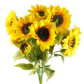 Pack of 6 x Artificial Flowers Yellow Sunflower - 3 heads 88cm-0