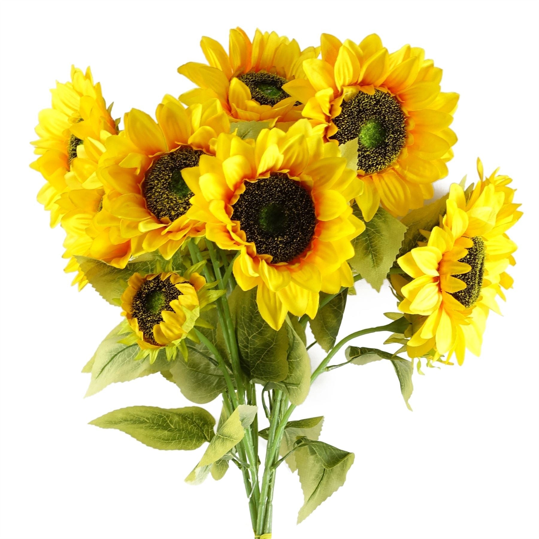 Pack of 6 x Artificial Flowers Yellow Sunflower - 3 heads 88cm-0