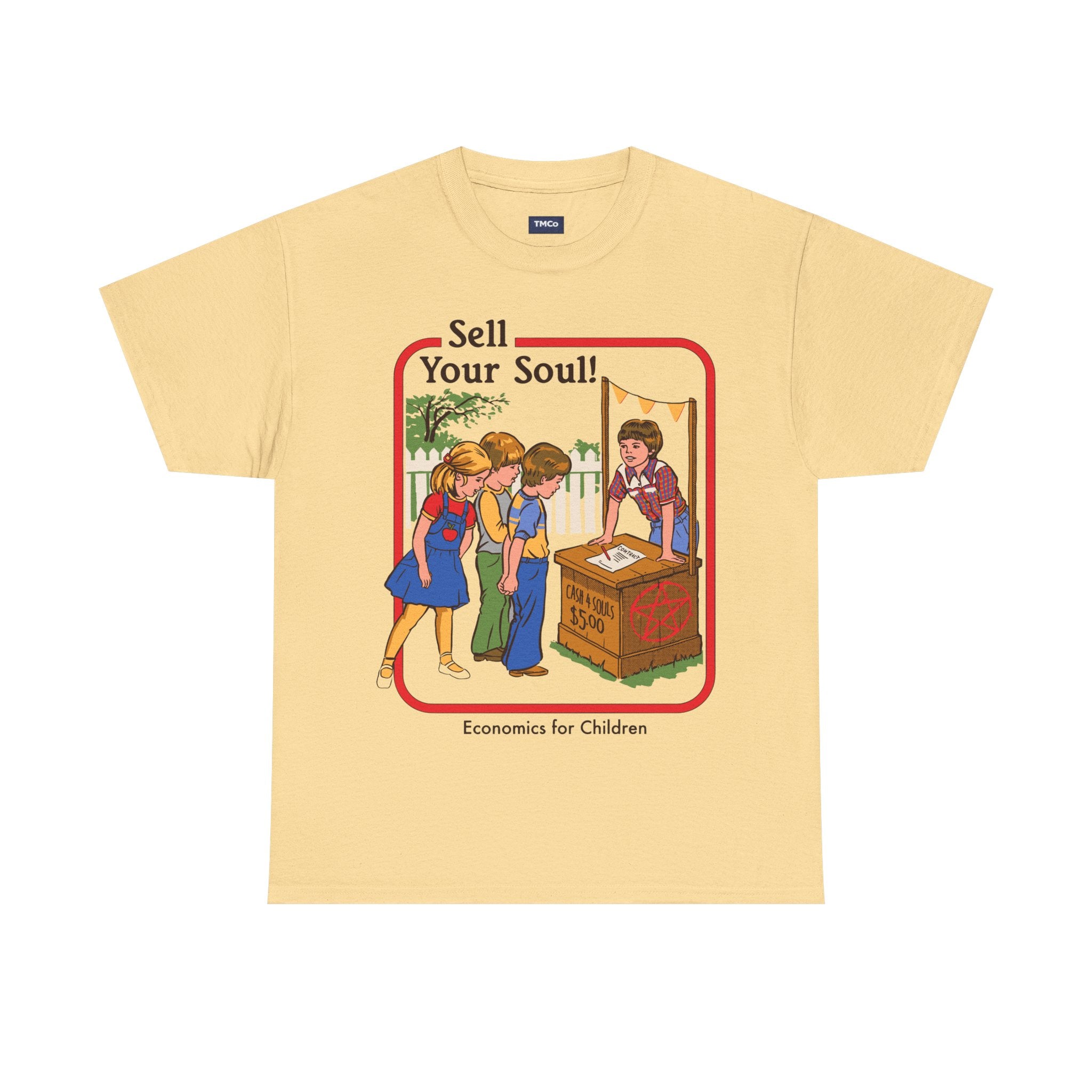 Sell Your Soul! T-Shirt — Retro 'Economics for Children' Vintage Illustration Tee