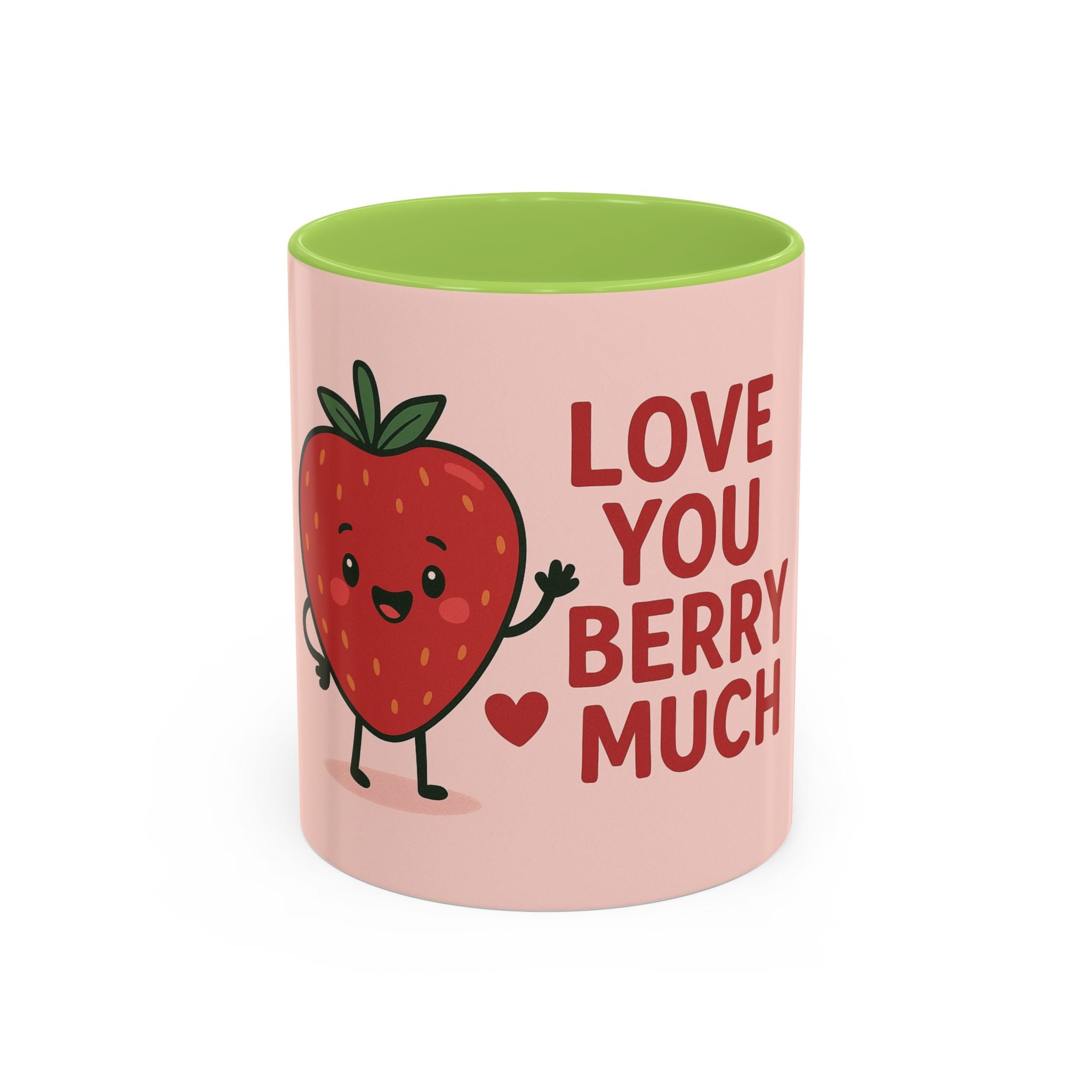 Love You Berry Much Coffee Mug — Cute Strawberry Pun Accent Mug