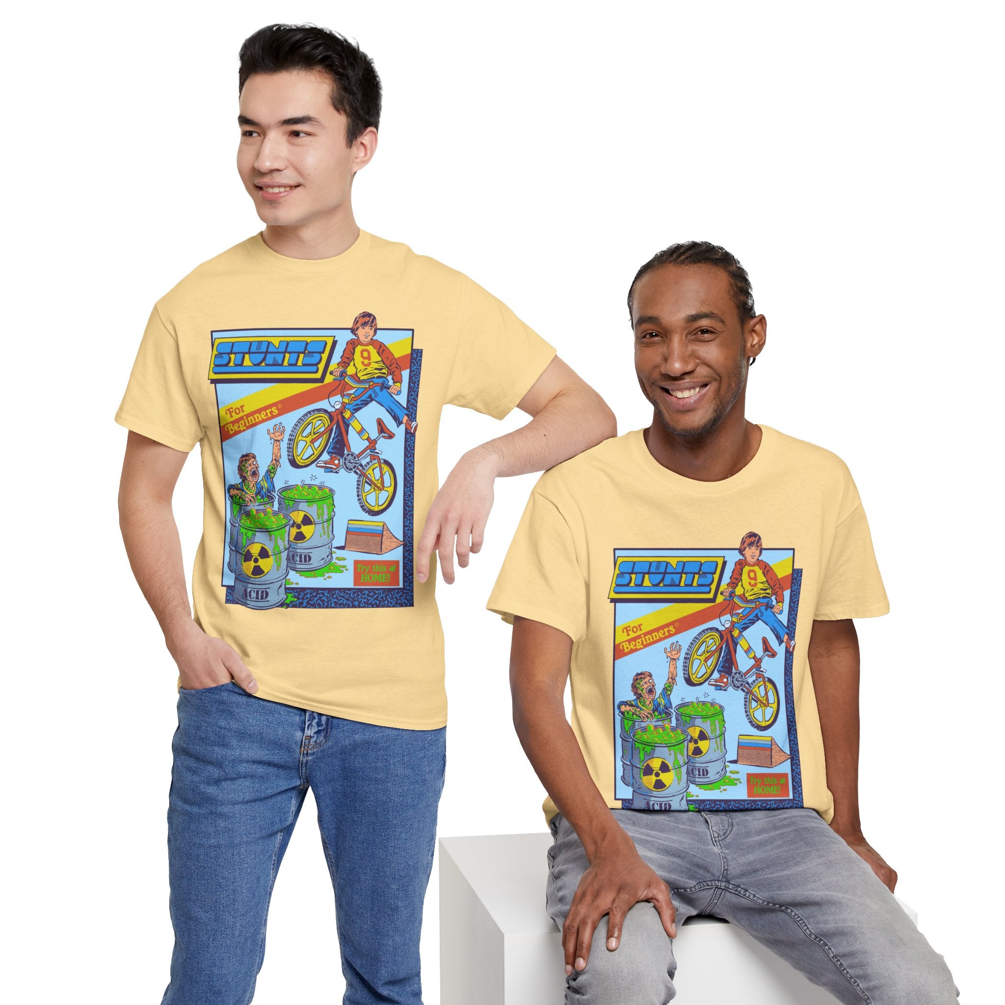 BMX Radioactive Stunt T-Shirt — Retro Bike Graphic Tee
