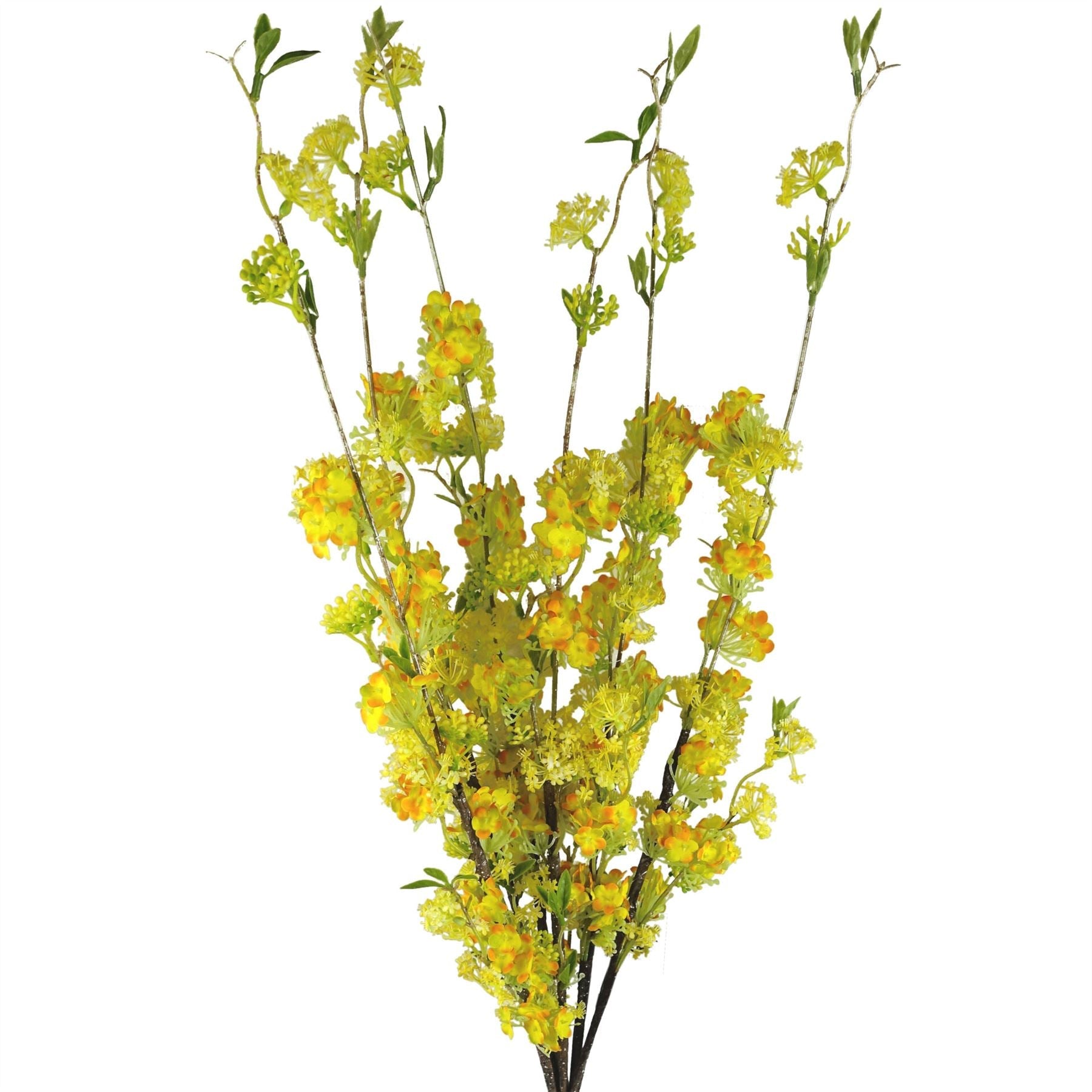 Pack of 6 x 100cm Yellow Blossom Spray Stem-0