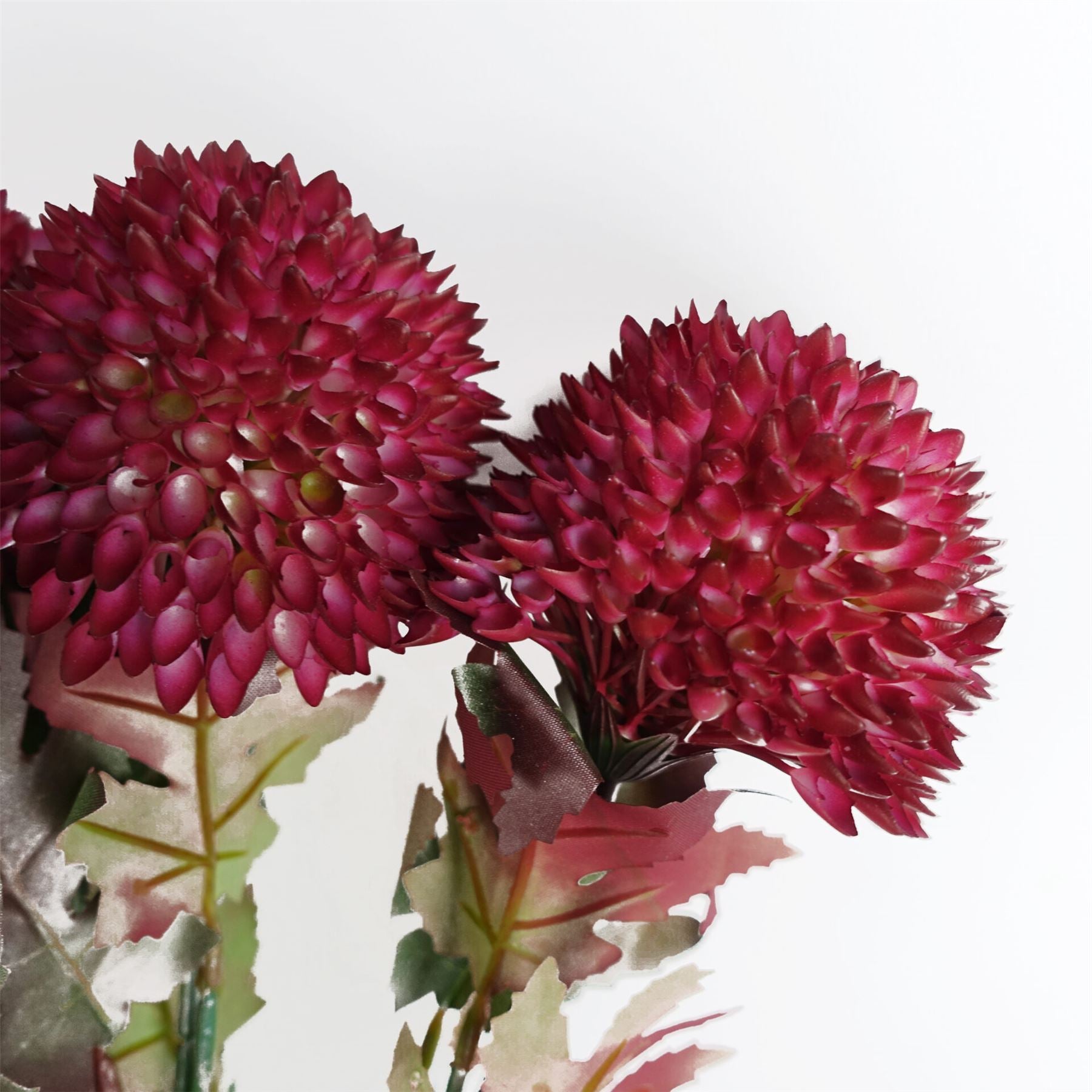 Pack of 6 x 70cm Large Ball Dahlia Artificial Flower Stem Pink-3