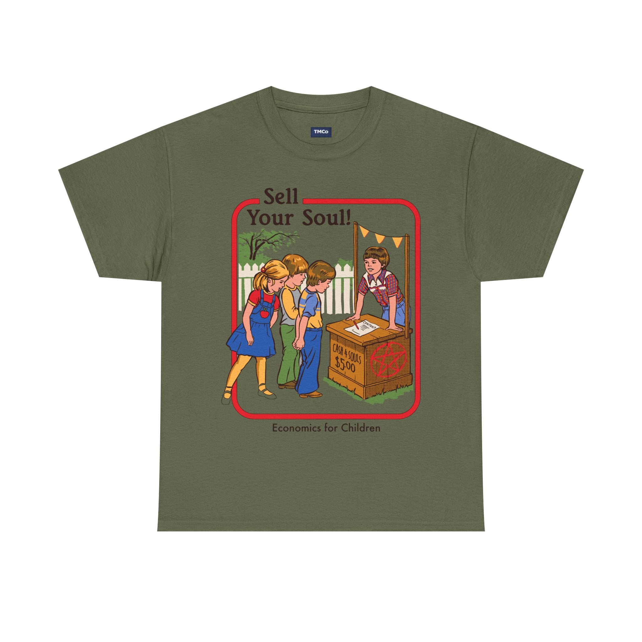 Sell Your Soul! T-Shirt — Retro 'Economics for Children' Vintage Illustration Tee