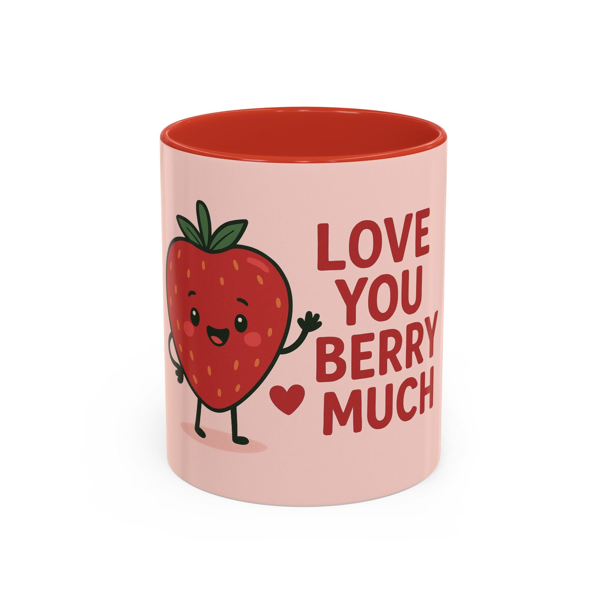 Love You Berry Much Coffee Mug — Cute Strawberry Pun Accent Mug