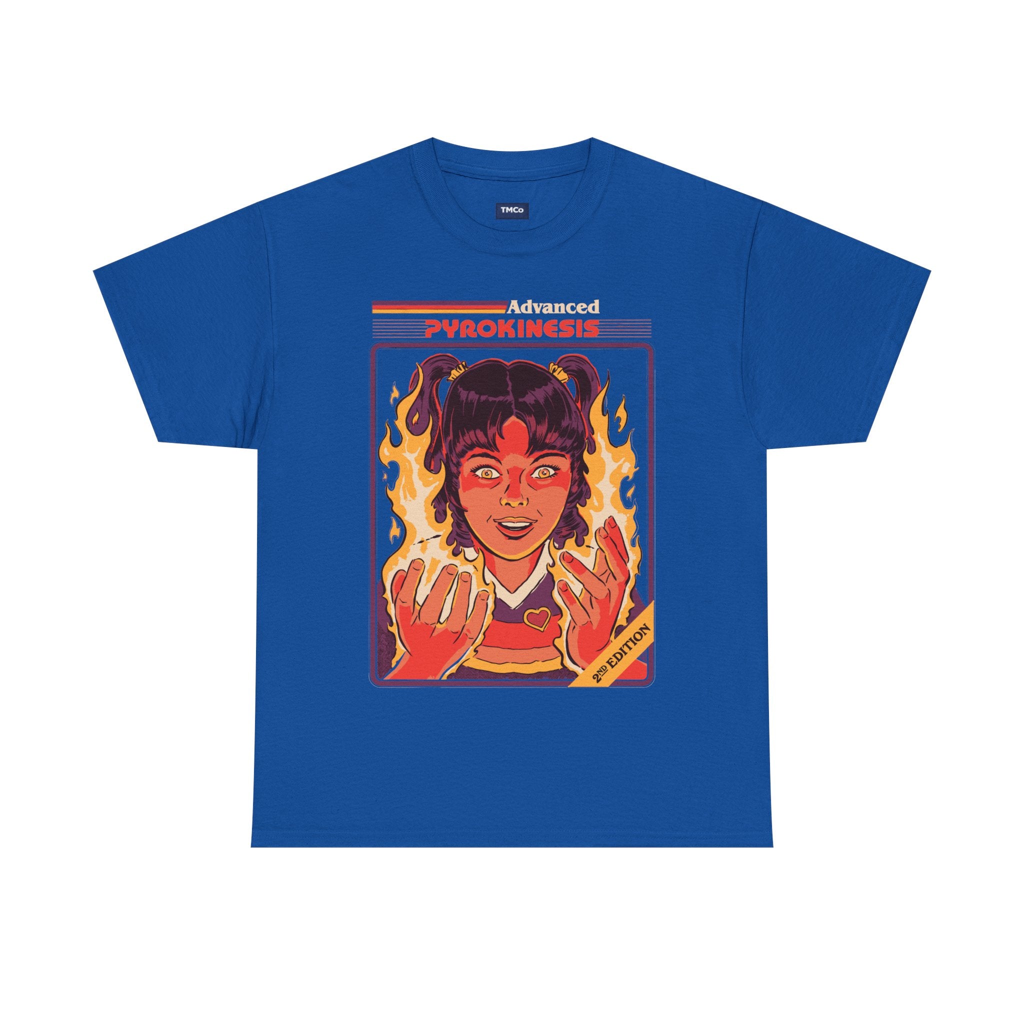 Psychokinesis Girl T-Shirt — Retro Anime Flame Illustration Tee