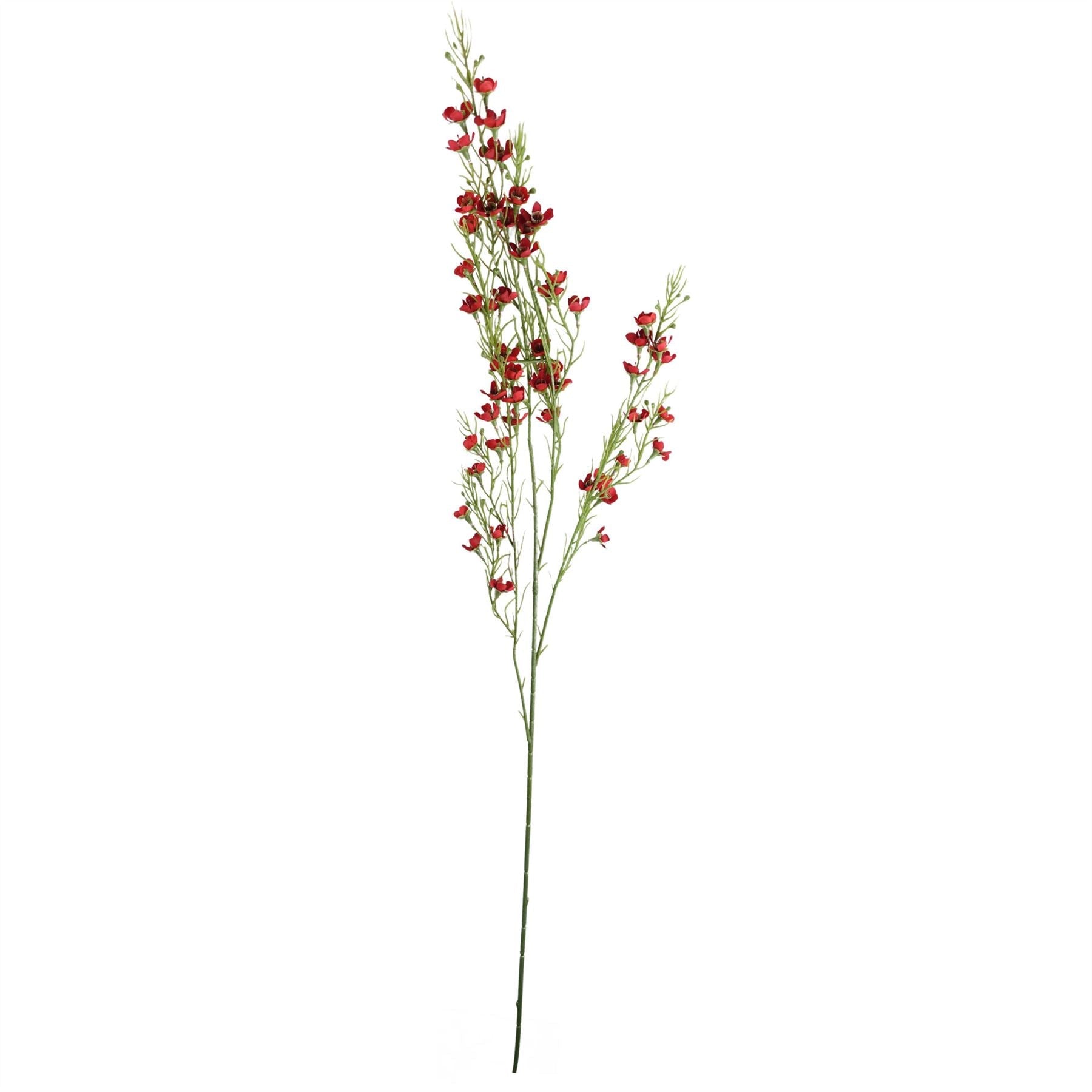 Pack of 6 x 100cm Artificial Foliage Stem with Small Flowers - Red-2