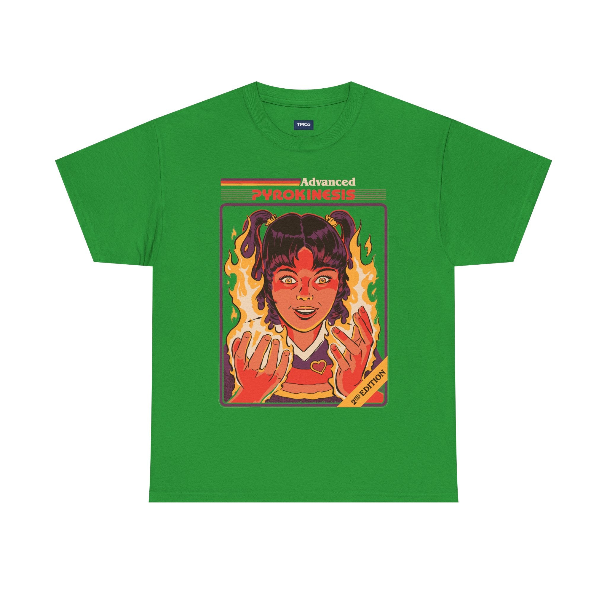 Psychokinesis Girl T-Shirt — Retro Anime Flame Illustration Tee