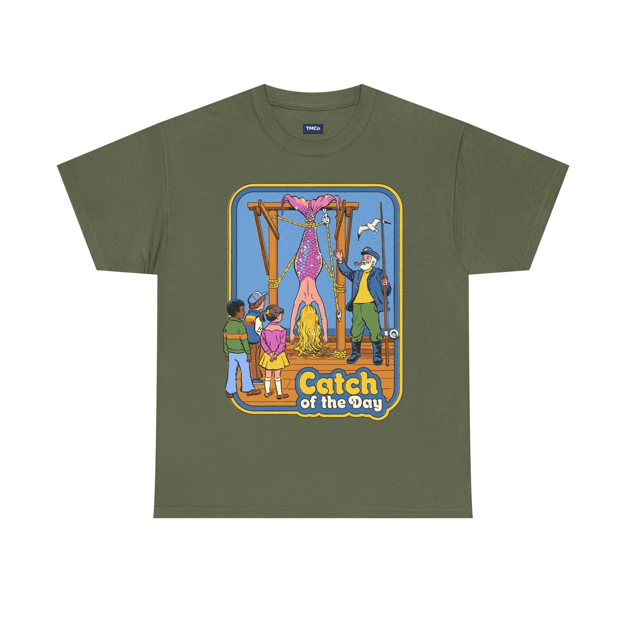 Catch of the Day T‑Shirt — Retro Fisherman Cartoon Tee