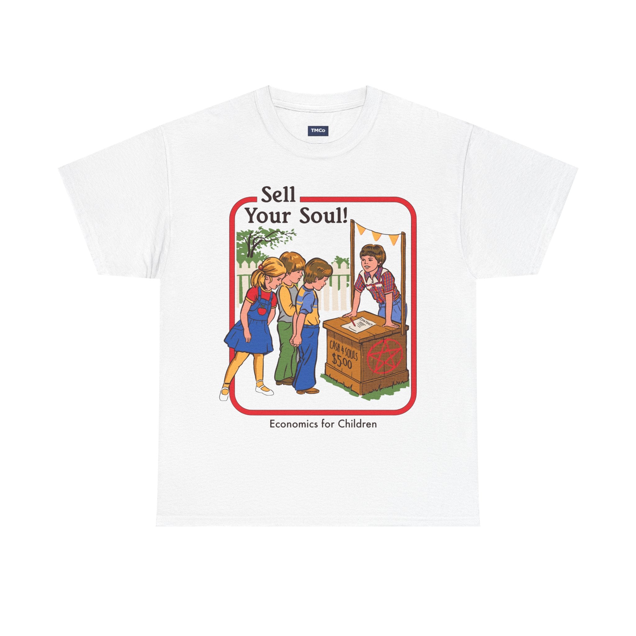 Sell Your Soul! T-Shirt — Retro 'Economics for Children' Vintage Illustration Tee