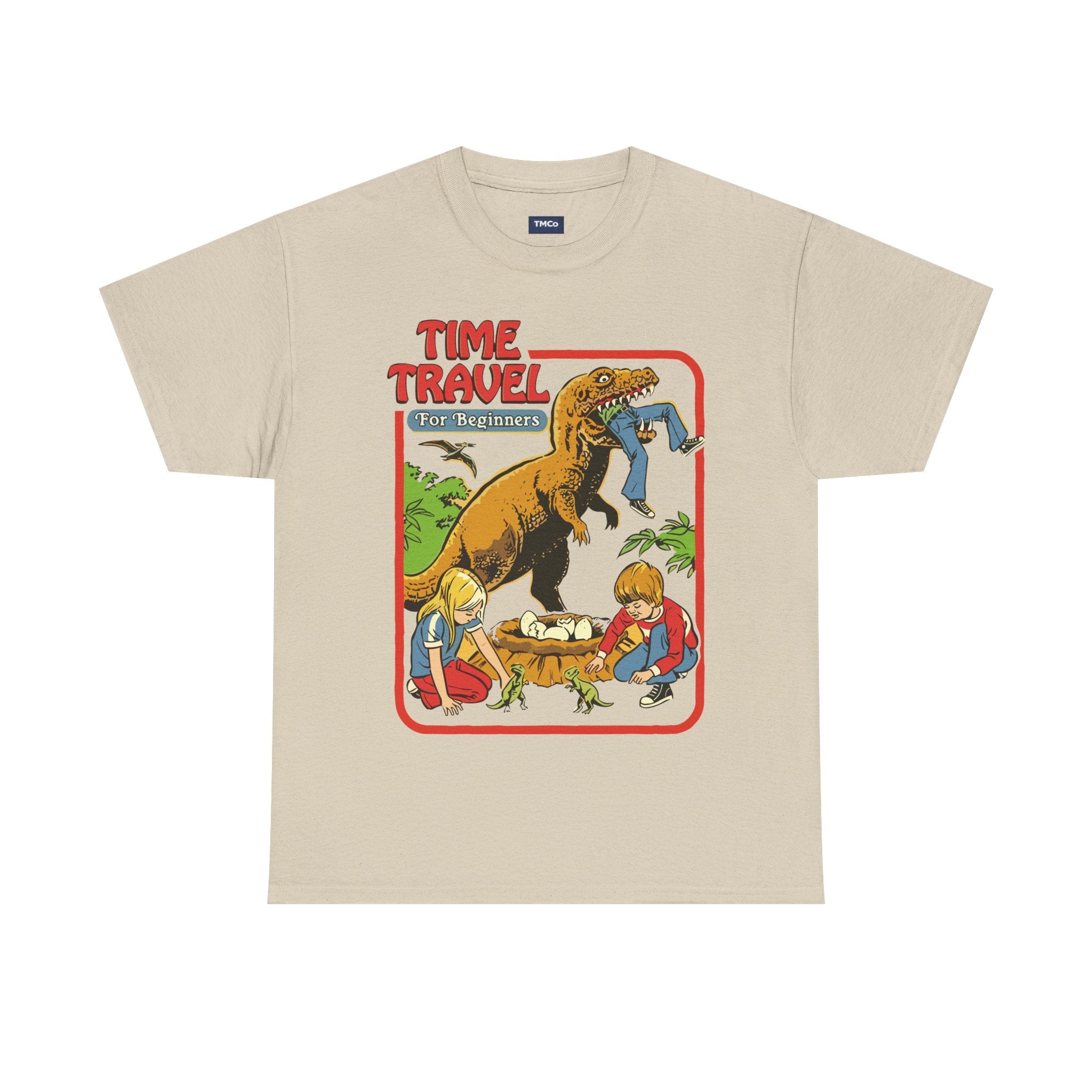 Time Travel Dino Tee — Retro Kids Adventure Graphic T-Shirt