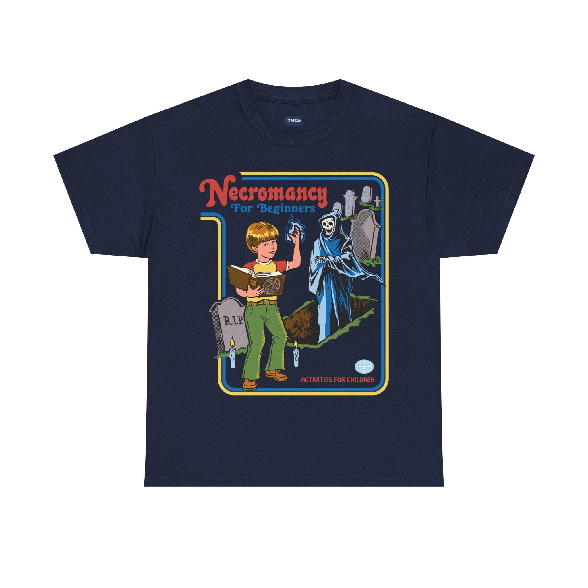 Necromancy for Beginners T-Shirt — Vintage Horror Kids Book Parody Tee