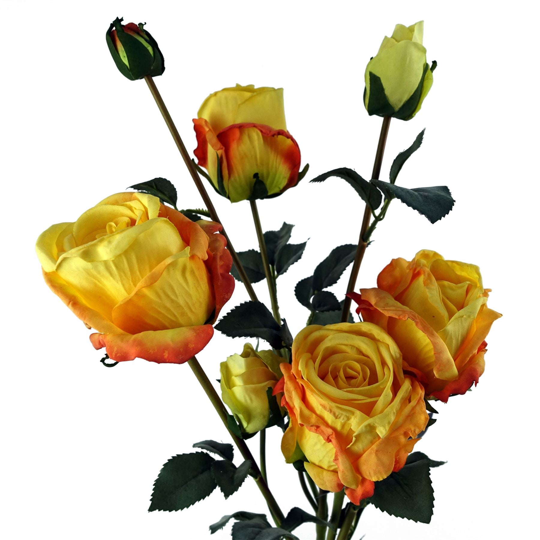 6 x Yellow Rose Artificial Flowers-0