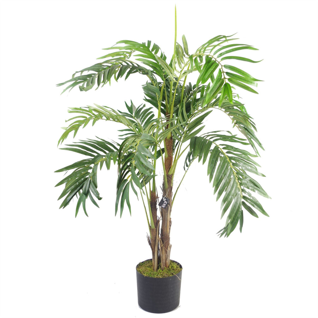 Large Artificial Palm Tree 120cm Luxury Gold Planter 4ft Realistic Leaf Design Botanik-3