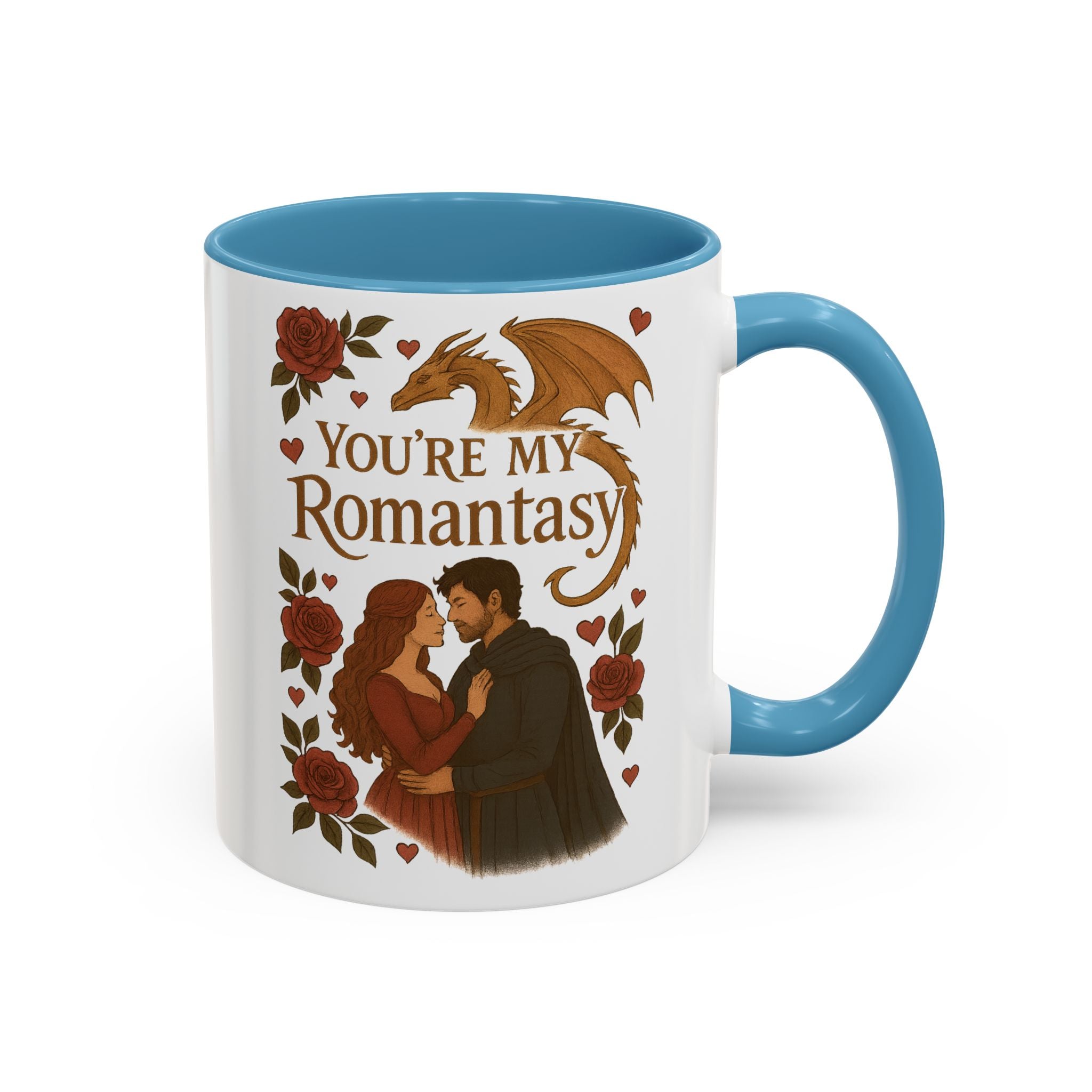 You're My Romantasy Mug — Fantasy Romance Coffee Cup with Dragon & Couple (11oz)