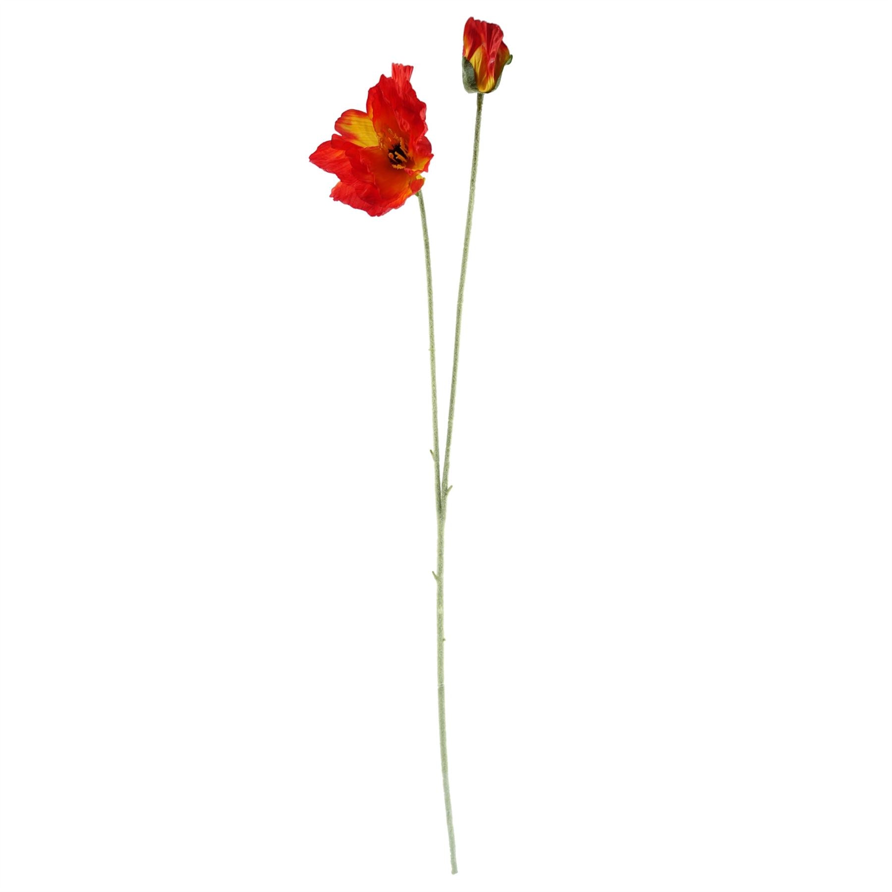 Pack of 6 x Artificial Flowers Poppy Stem - 2 Flowers 100cm-4