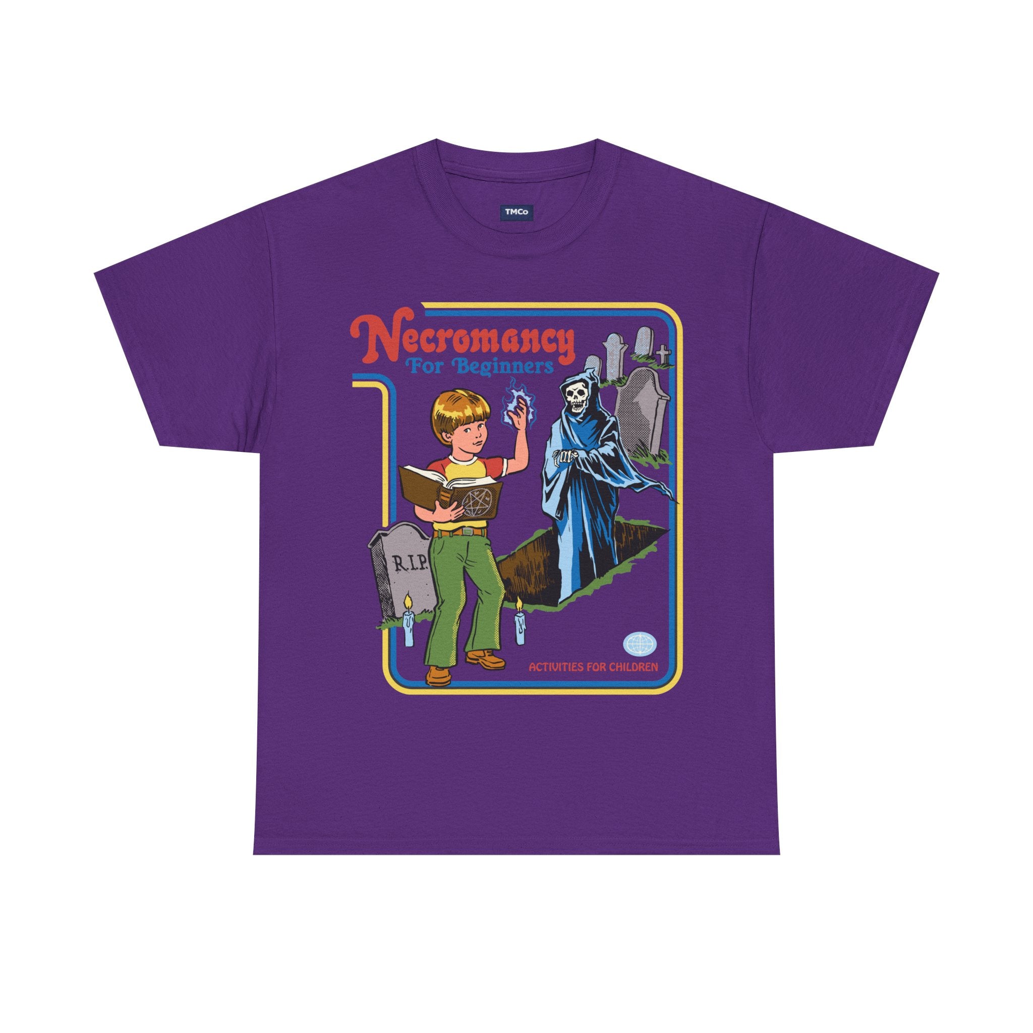 Necromancy for Beginners T-Shirt — Vintage Horror Kids Book Parody Tee