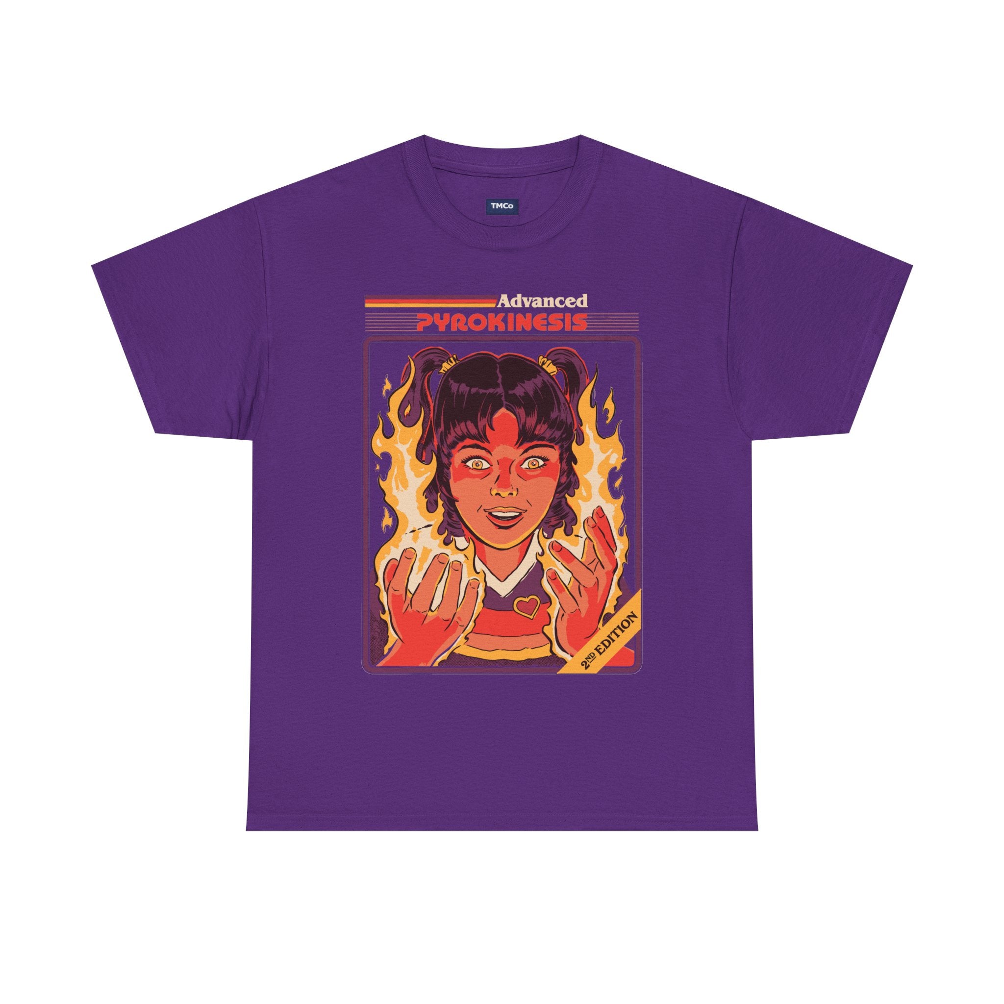 Psychokinesis Girl T-Shirt — Retro Anime Flame Illustration Tee