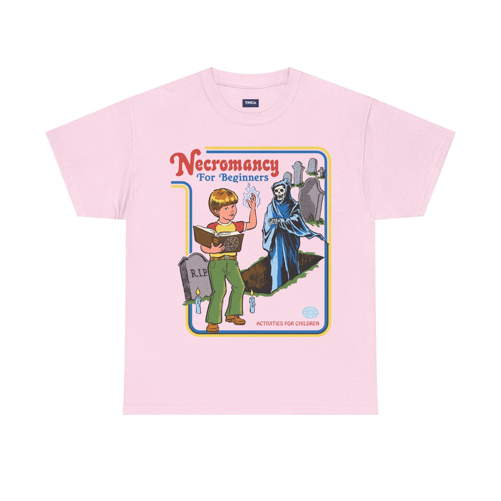 Necromancy for Beginners T-Shirt — Vintage Horror Kids Book Parody Tee