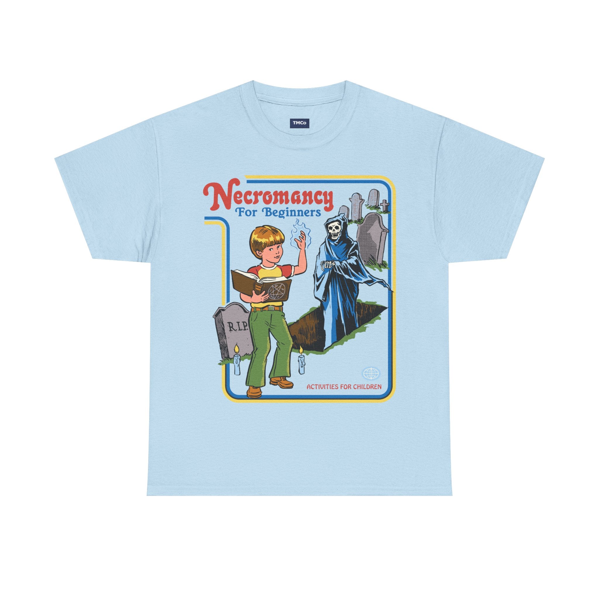 Necromancy for Beginners T-Shirt — Vintage Horror Kids Book Parody Tee
