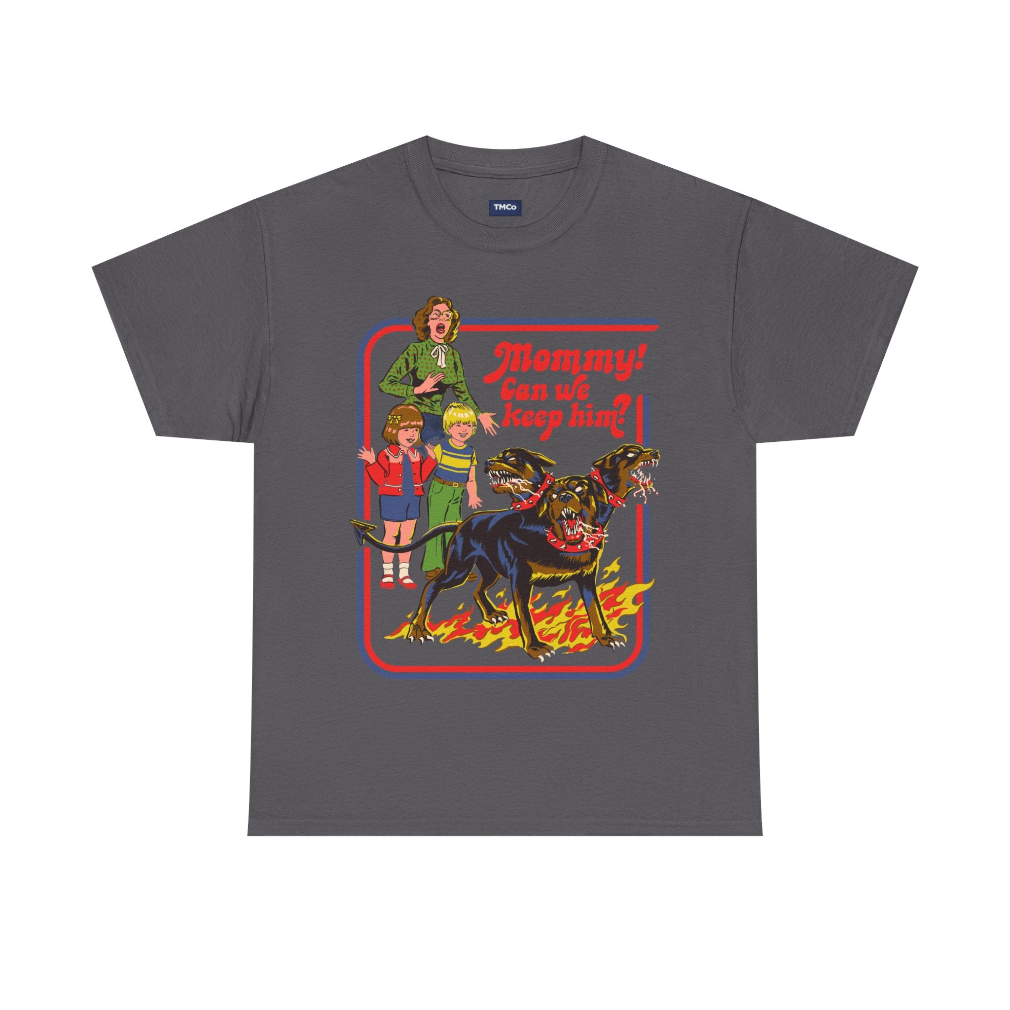 Vintage 'Mommy! Can We Keep Him?' Kids & Dog Graphic Tee