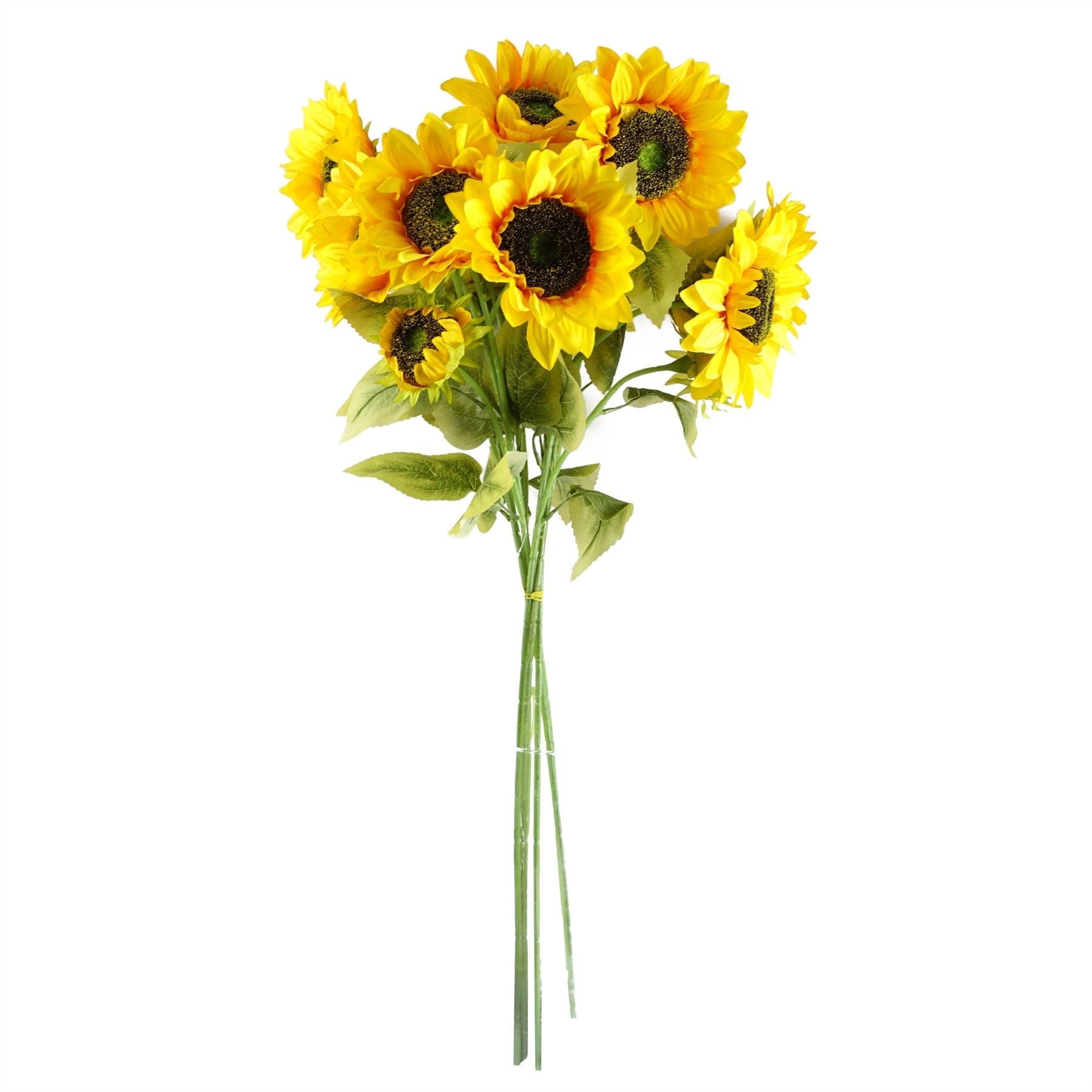 Pack of 6 x Artificial Flowers Yellow Sunflower - 3 heads 88cm-1